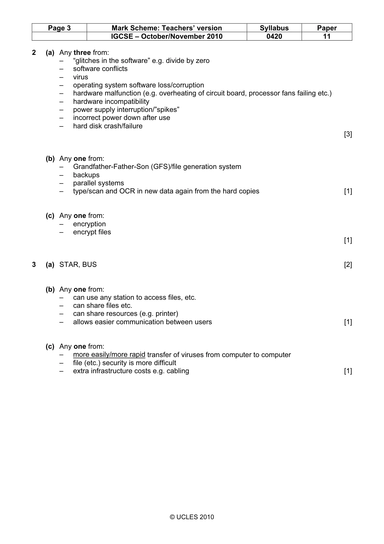 Mark scheme, page 3 of 11