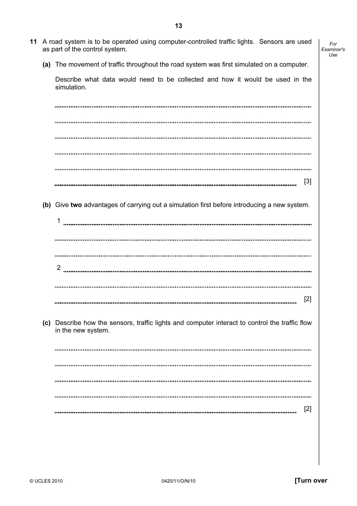 Cambridge IGCSE Computer Studies 0420 2010 Oct/Nov Paper 1 · Variant 1 question paper, page 13 of 20