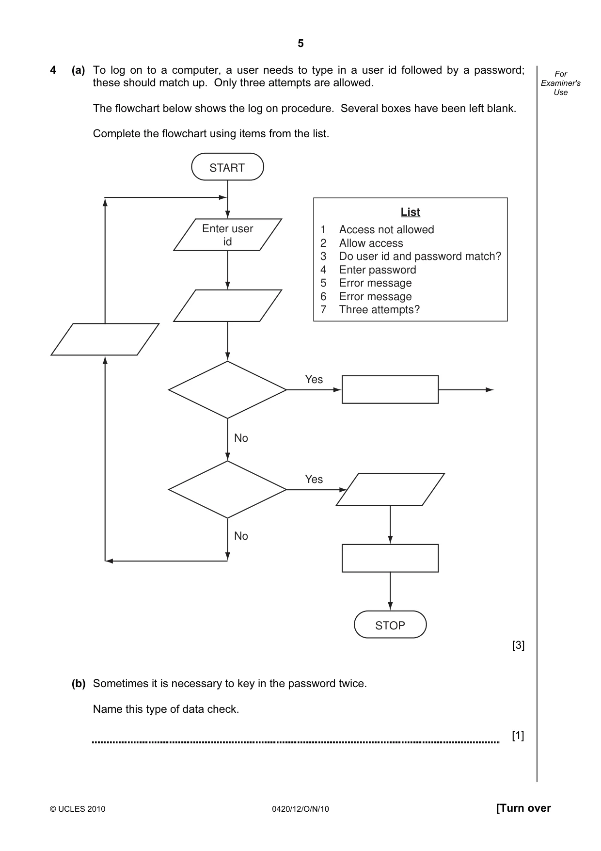 Cambridge IGCSE Computer Studies 0420 2010 Oct/Nov Paper 1 · Variant 2 question paper, page 5 of 20