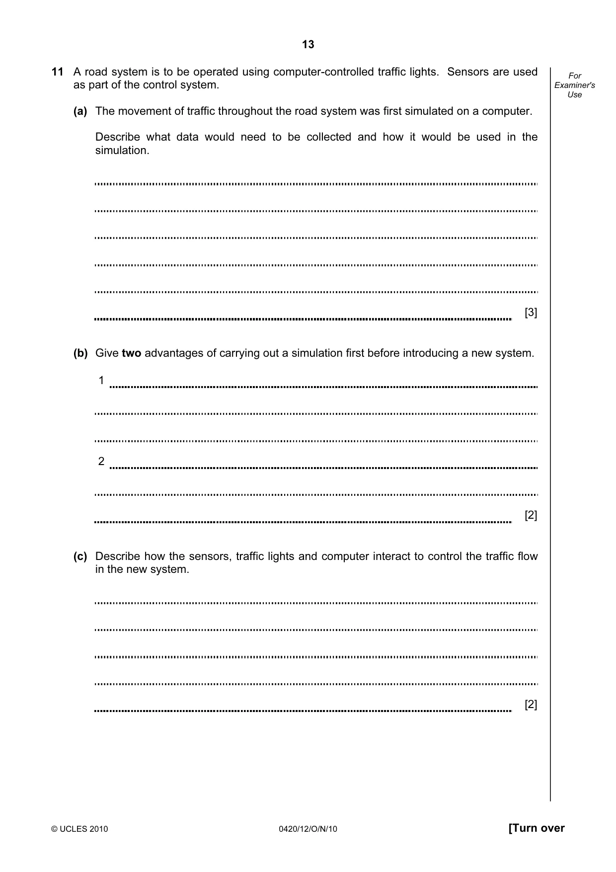 Cambridge IGCSE Computer Studies 0420 2010 Oct/Nov Paper 1 · Variant 2 question paper, page 13 of 20