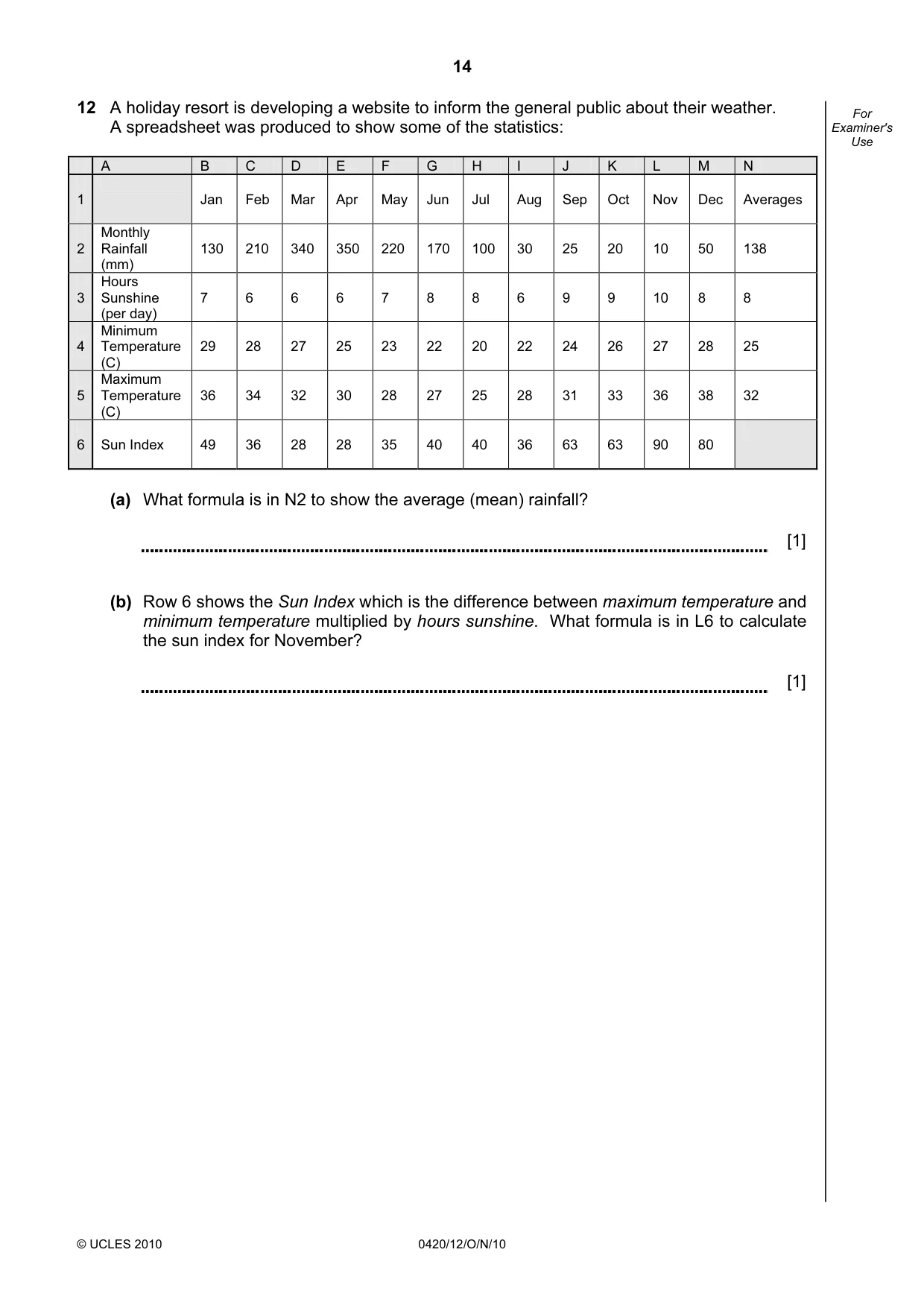 Cambridge IGCSE Computer Studies 0420 2010 Oct/Nov Paper 1 · Variant 2 question paper, page 14 of 20