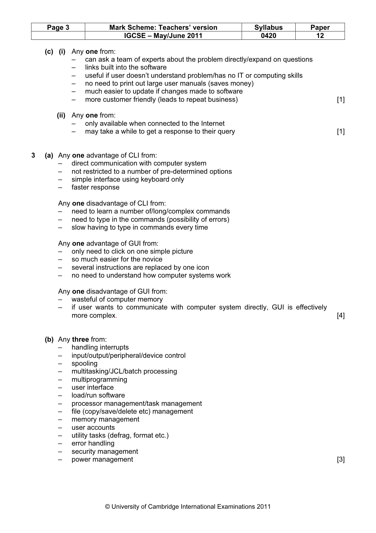 Mark scheme, page 3 of 10