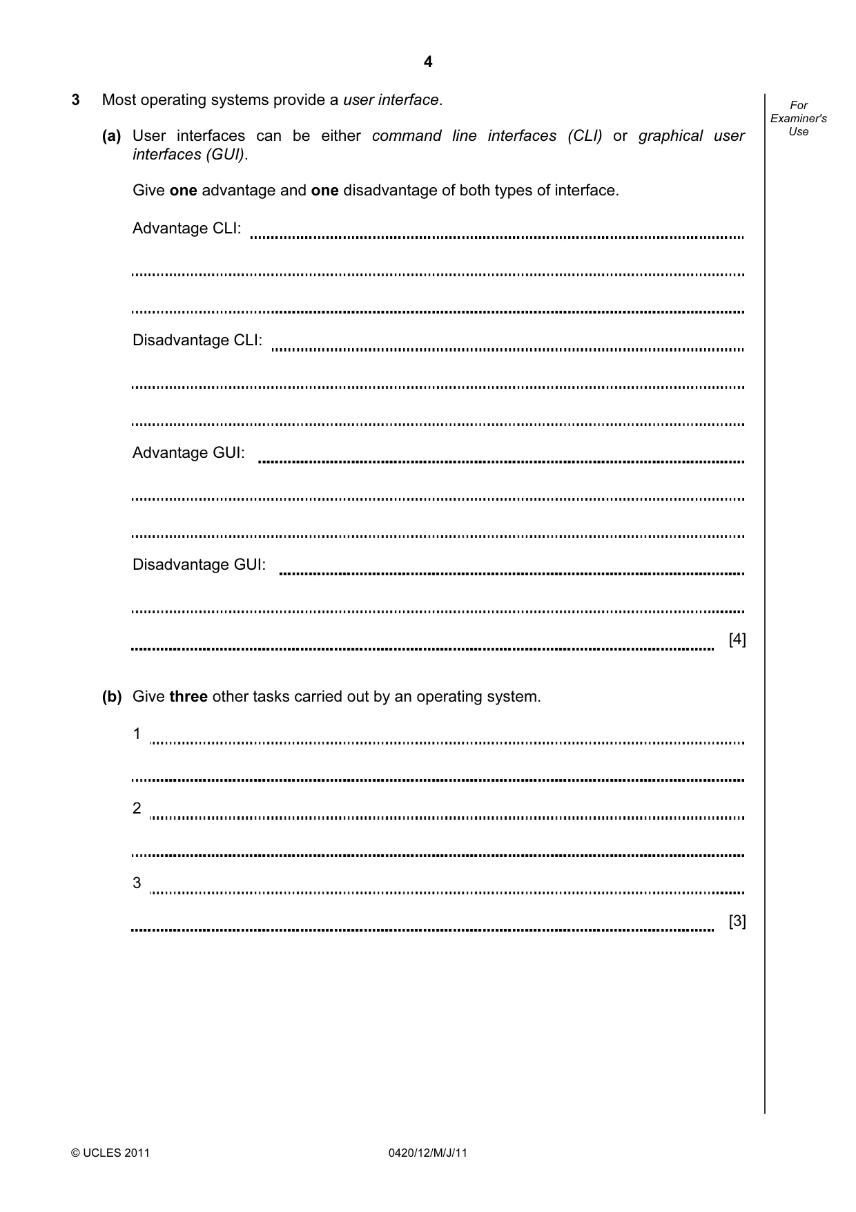 Cambridge IGCSE Computer Studies 0420 2011 May/June Paper 1 · Variant 2 question paper, page 4 of 20