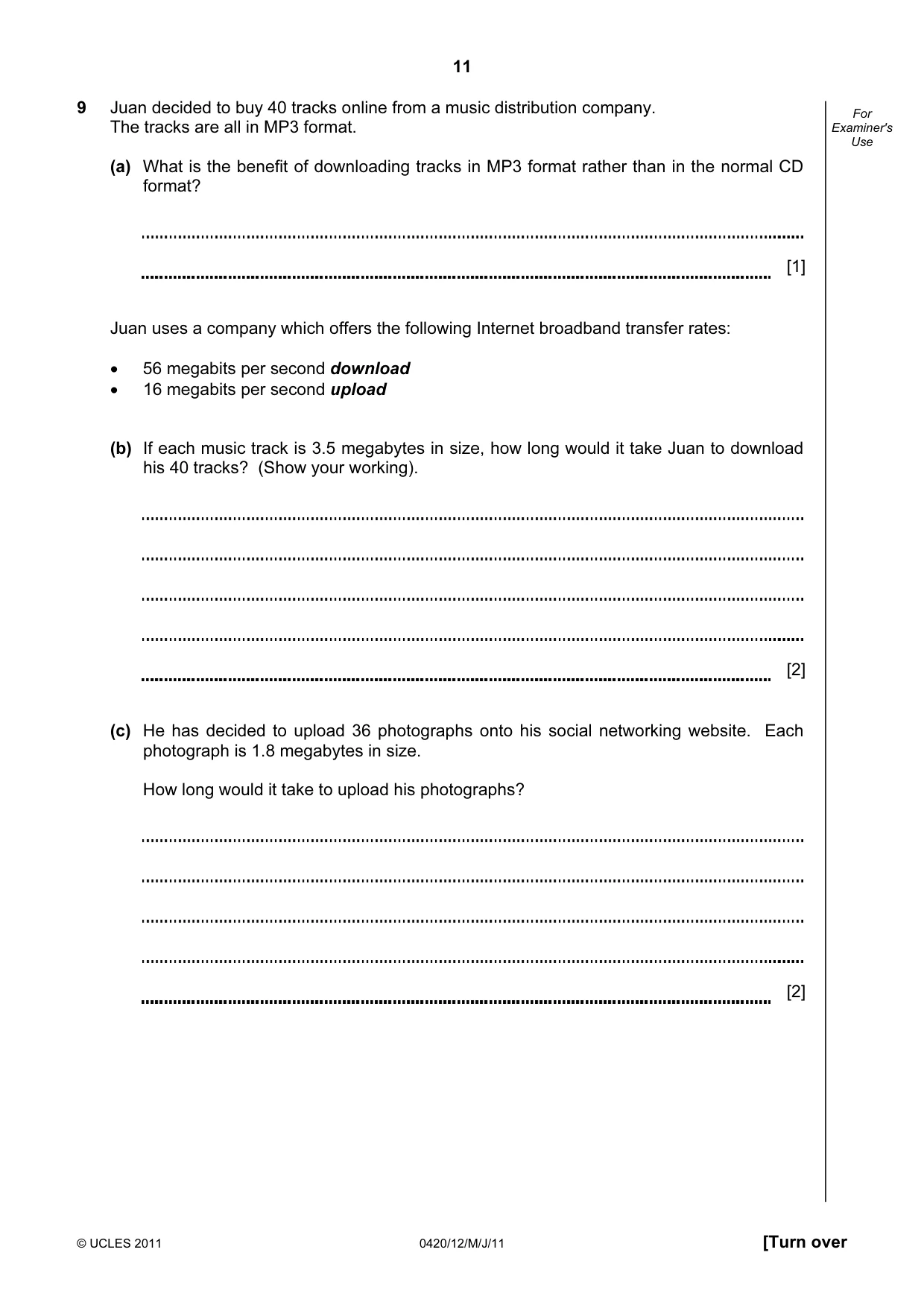 Cambridge IGCSE Computer Studies 0420 2011 May/June Paper 1 · Variant 2 question paper, page 11 of 20