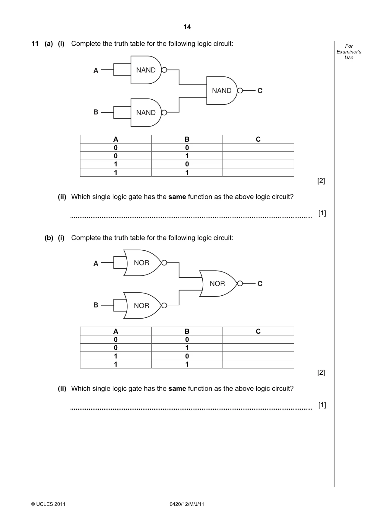 Cambridge IGCSE Computer Studies 0420 2011 May/June Paper 1 · Variant 2 question paper, page 14 of 20