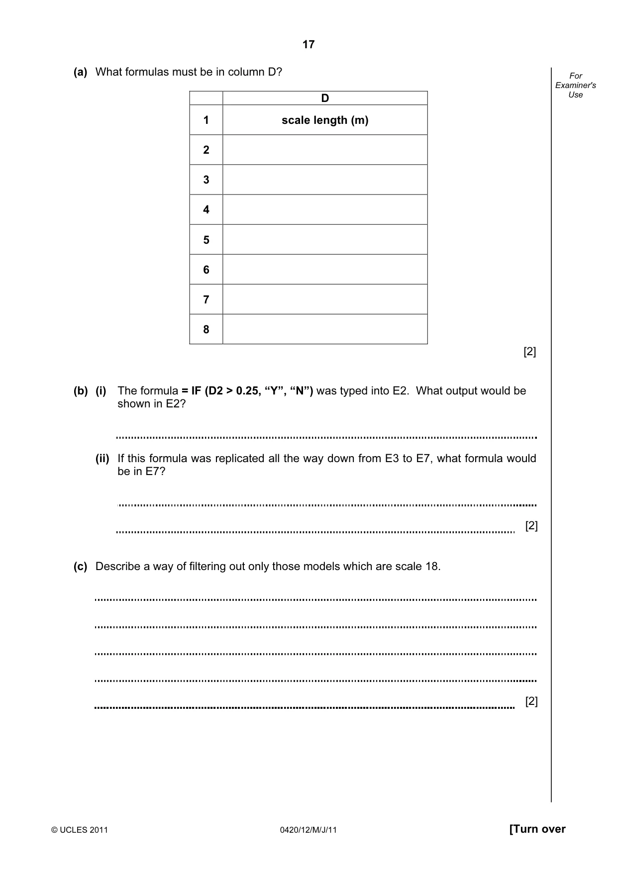Cambridge IGCSE Computer Studies 0420 2011 May/June Paper 1 · Variant 2 question paper, page 17 of 20