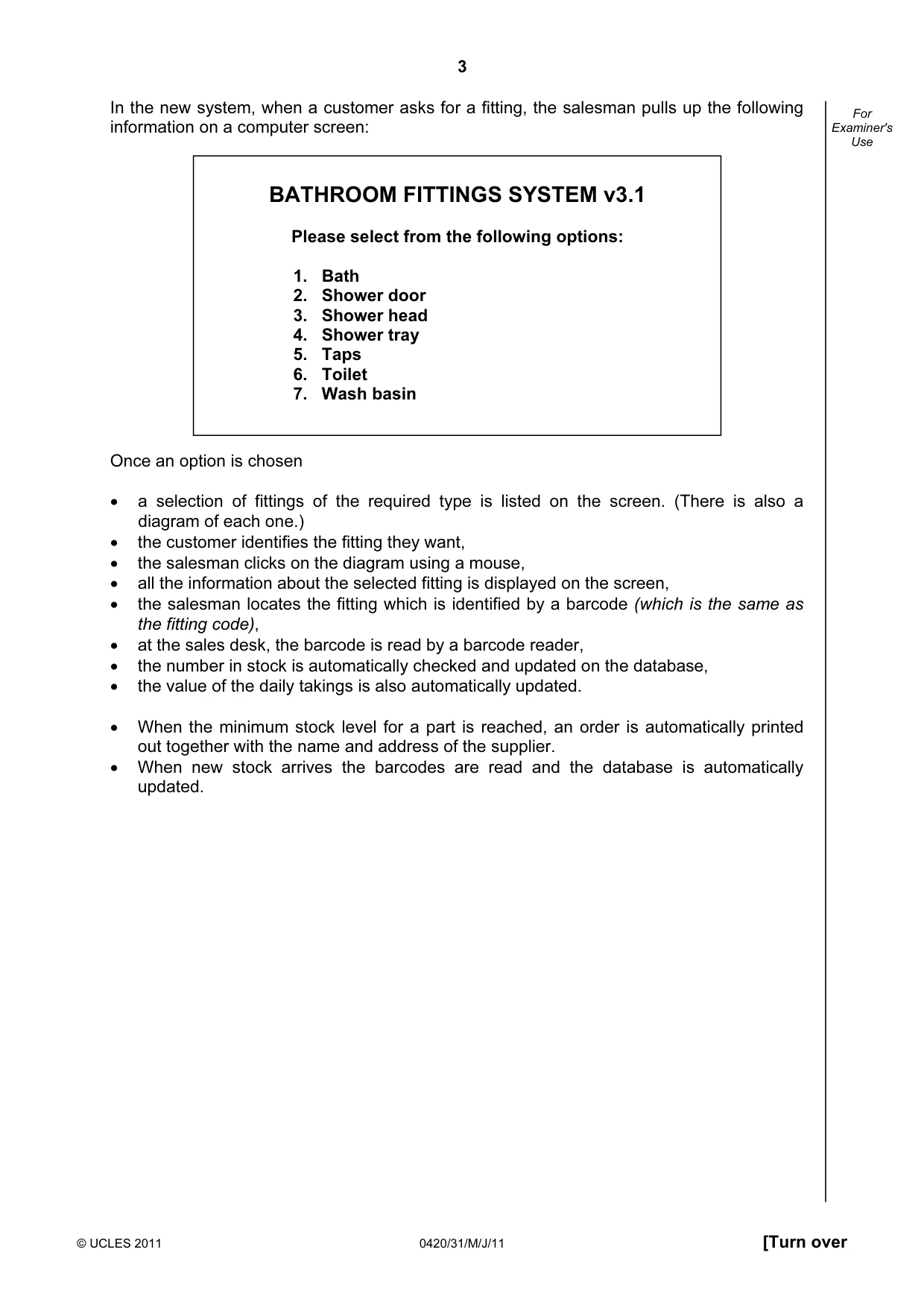Cambridge IGCSE Computer Studies 0420 2011 May/June Paper 3 · Variant 1 question paper, page 3 of 12