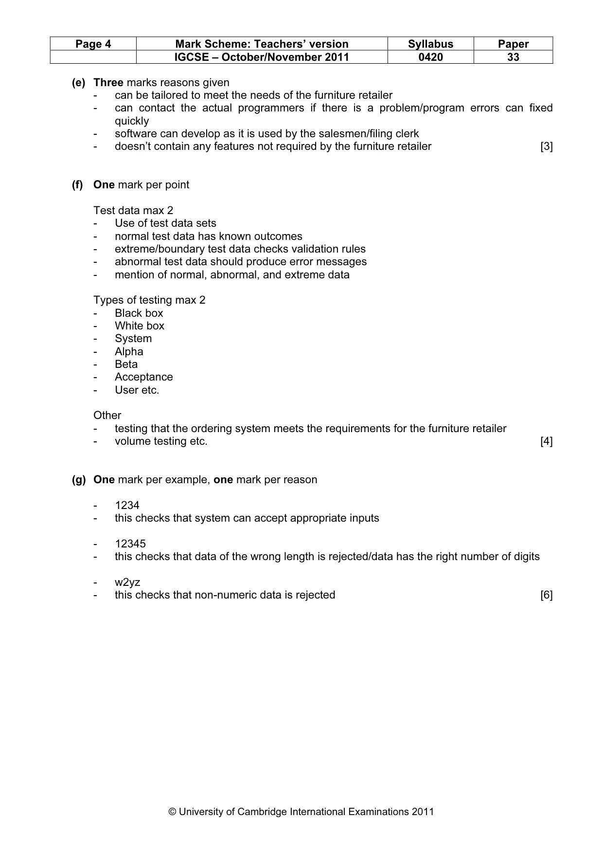 Mark scheme, page 4 of 7