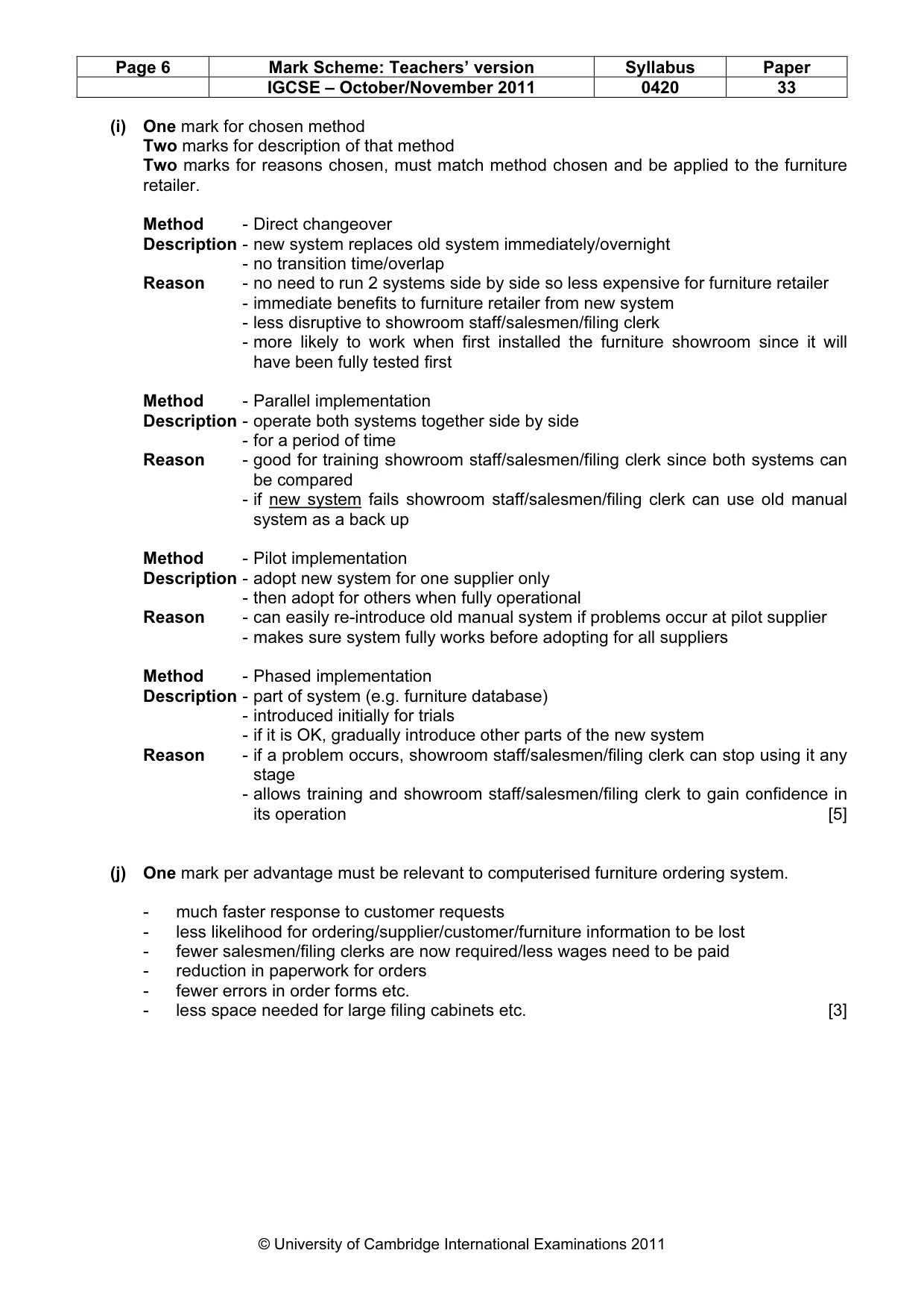 Mark scheme, page 6 of 7
