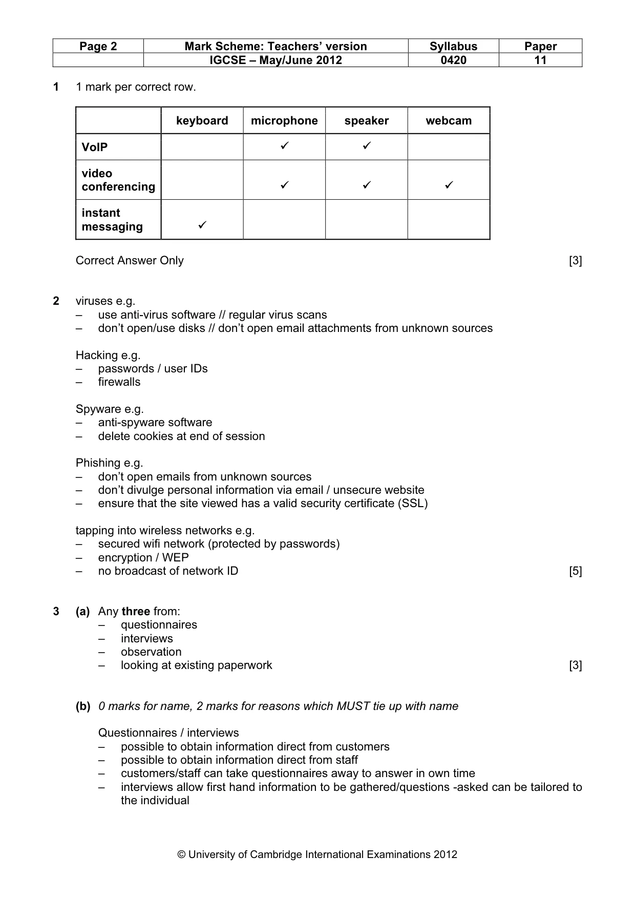 Mark scheme, page 2 of 12