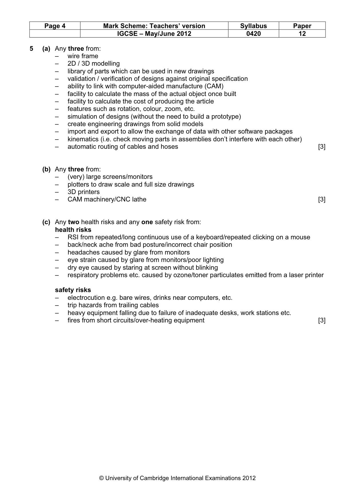 Mark scheme, page 4 of 11