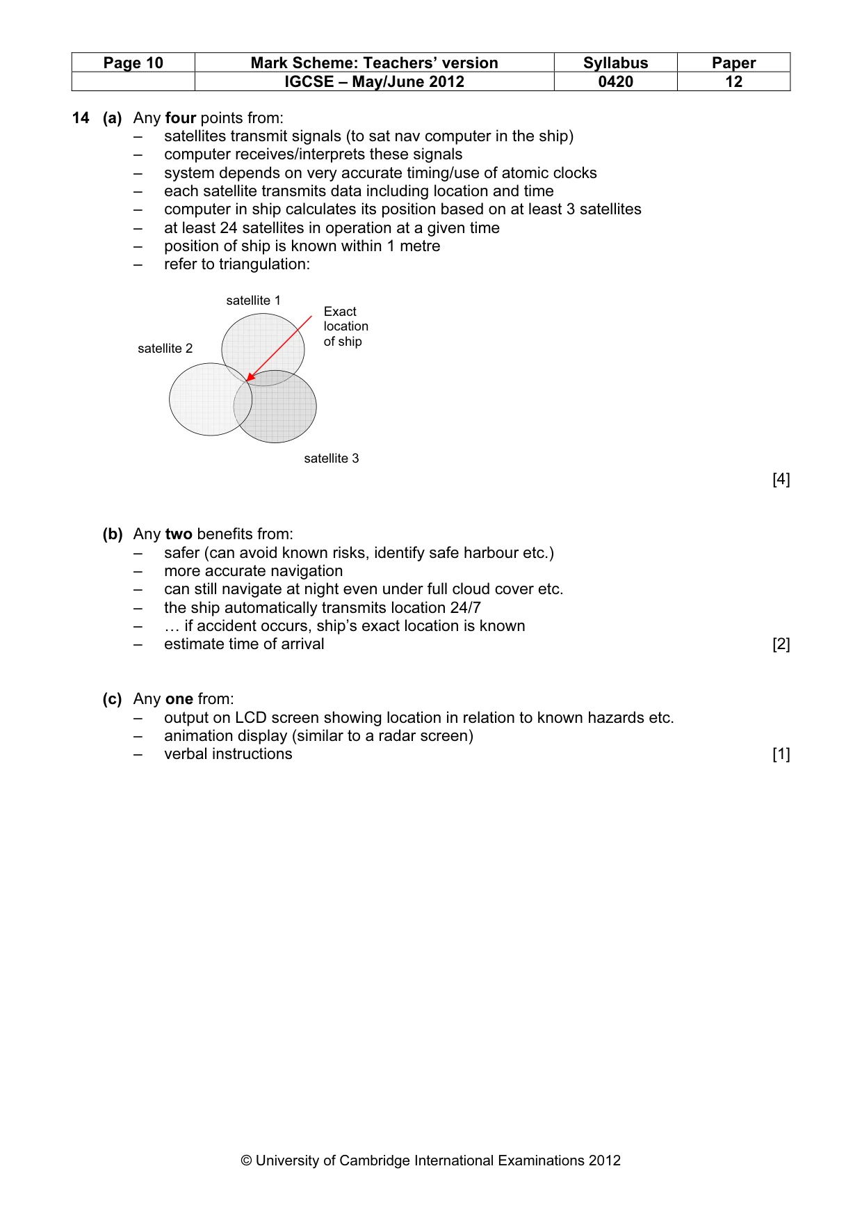 Mark scheme, page 10 of 11