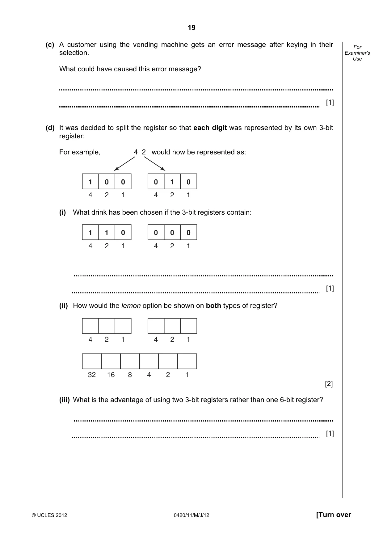 Cambridge IGCSE Computer Studies 0420 2012 May/June Paper 1 · Variant 1 question paper, page 19 of 24