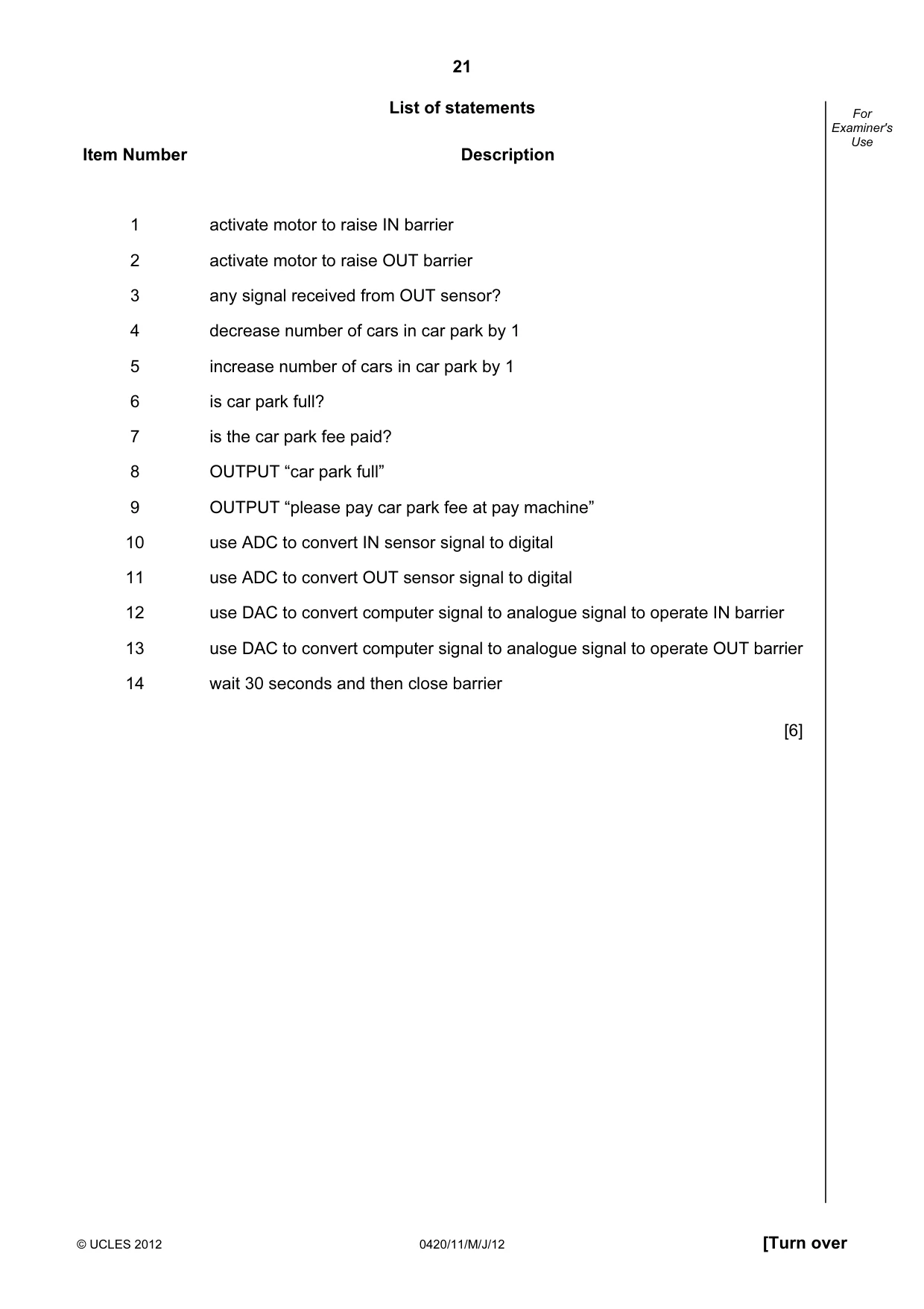 Cambridge IGCSE Computer Studies 0420 2012 May/June Paper 1 · Variant 1 question paper, page 21 of 24