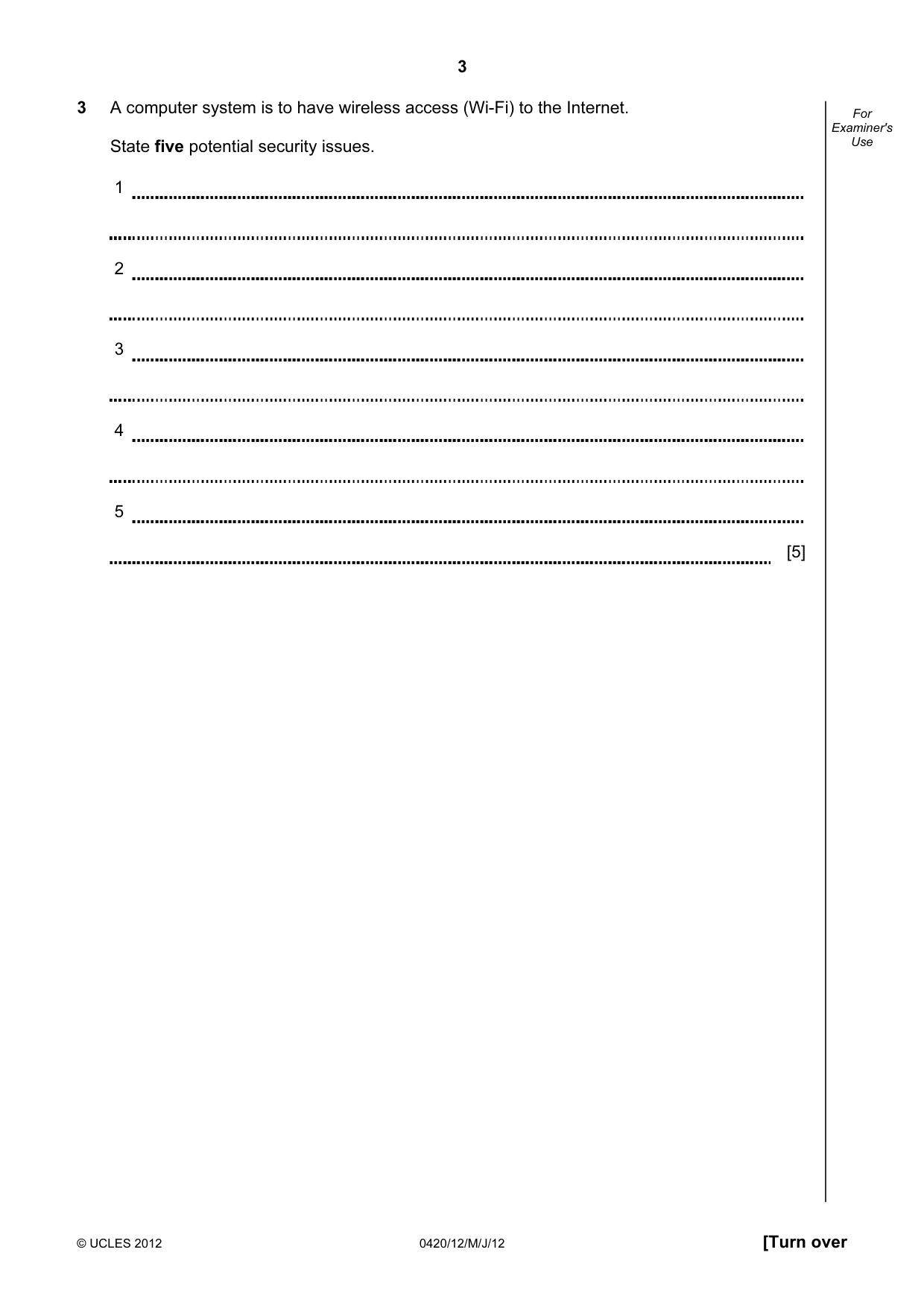 Cambridge IGCSE Computer Studies 0420 2012 May/June Paper 1 · Variant 2 question paper, page 3 of 20