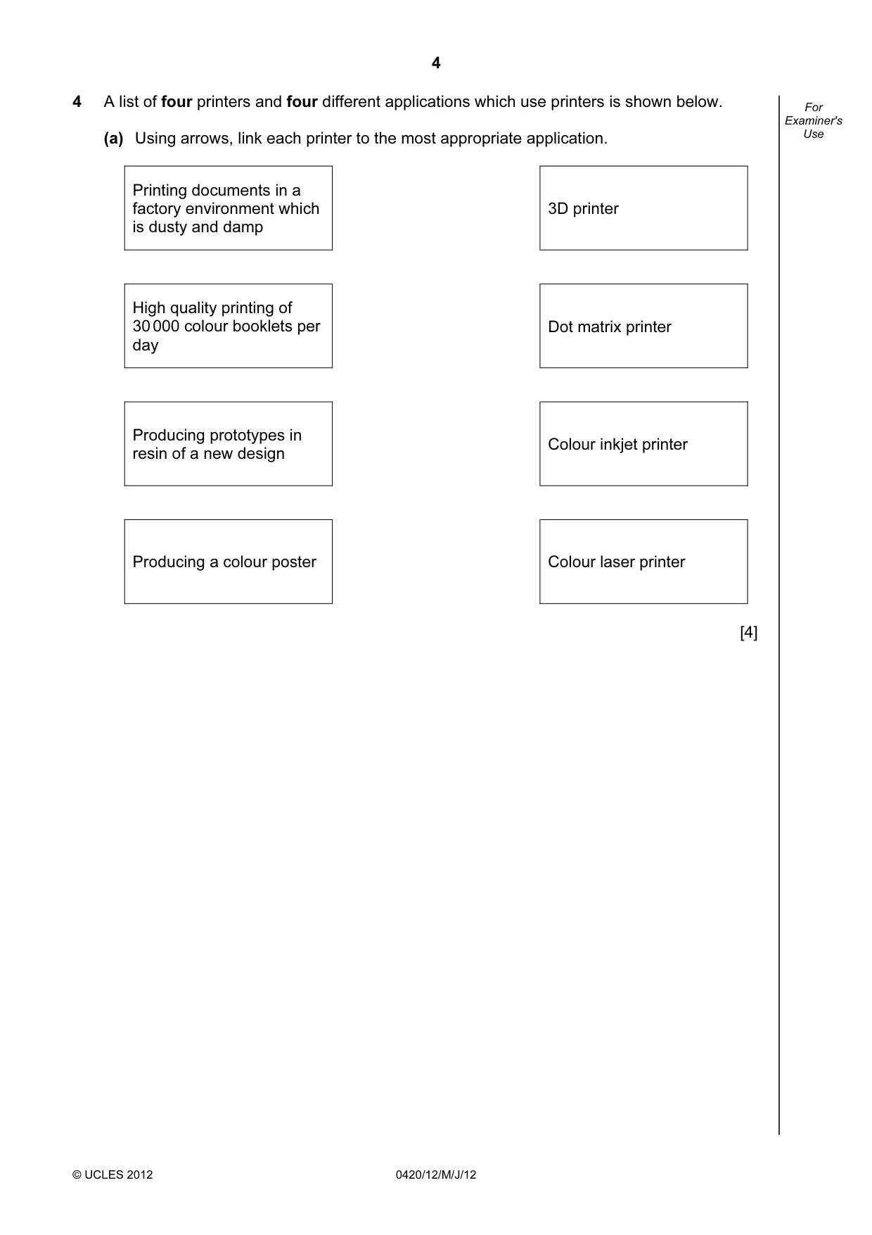 Cambridge IGCSE Computer Studies 0420 2012 May/June Paper 1 · Variant 2 question paper, page 4 of 20