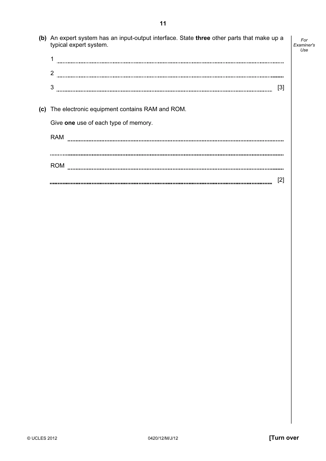 Cambridge IGCSE Computer Studies 0420 2012 May/June Paper 1 · Variant 2 question paper, page 11 of 20