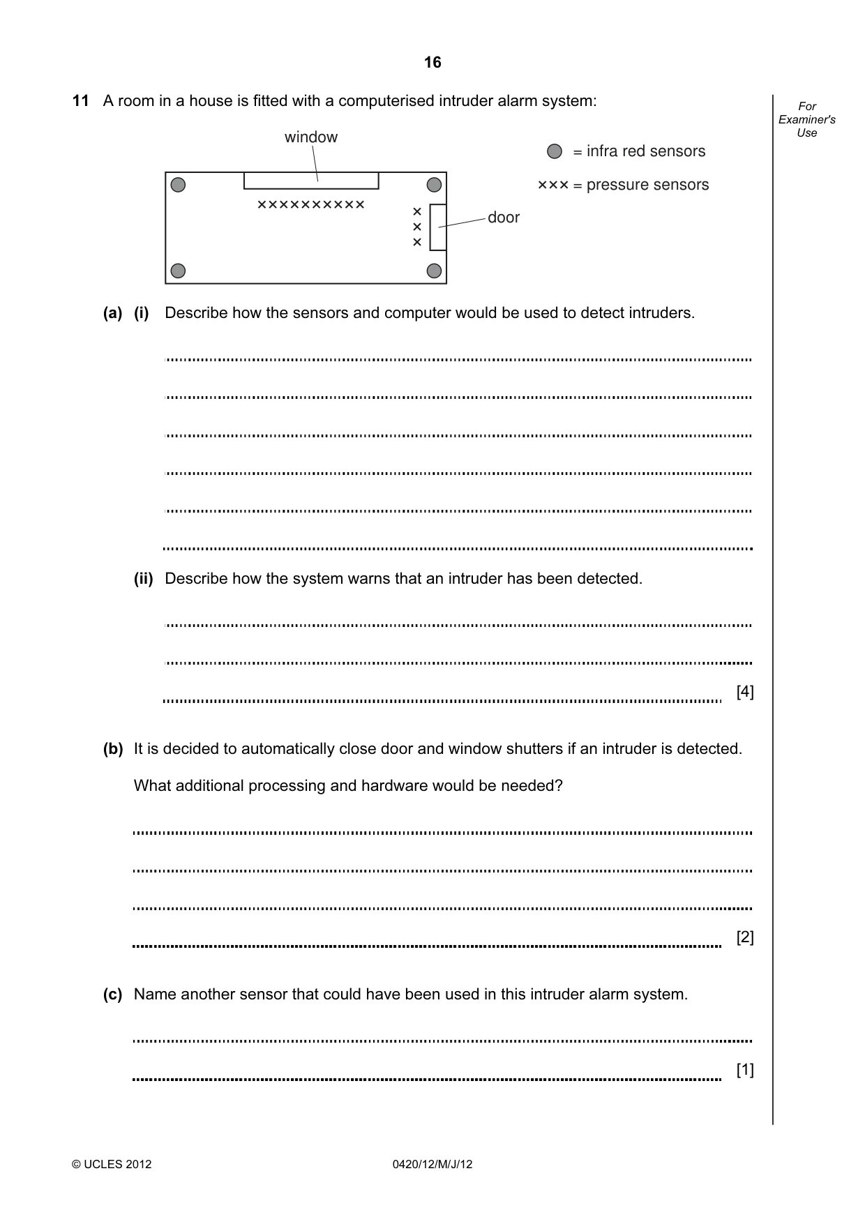 Cambridge IGCSE Computer Studies 0420 2012 May/June Paper 1 · Variant 2 question paper, page 16 of 20