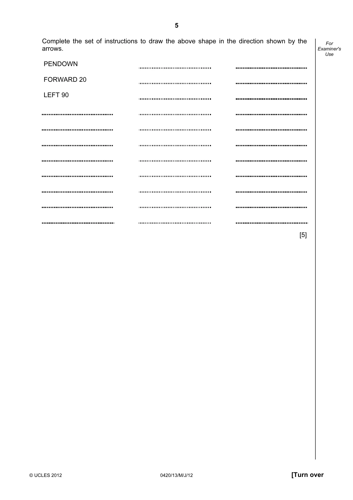 Cambridge IGCSE Computer Studies 0420 2012 May/June Paper 1 · Variant 3 question paper, page 5 of 24