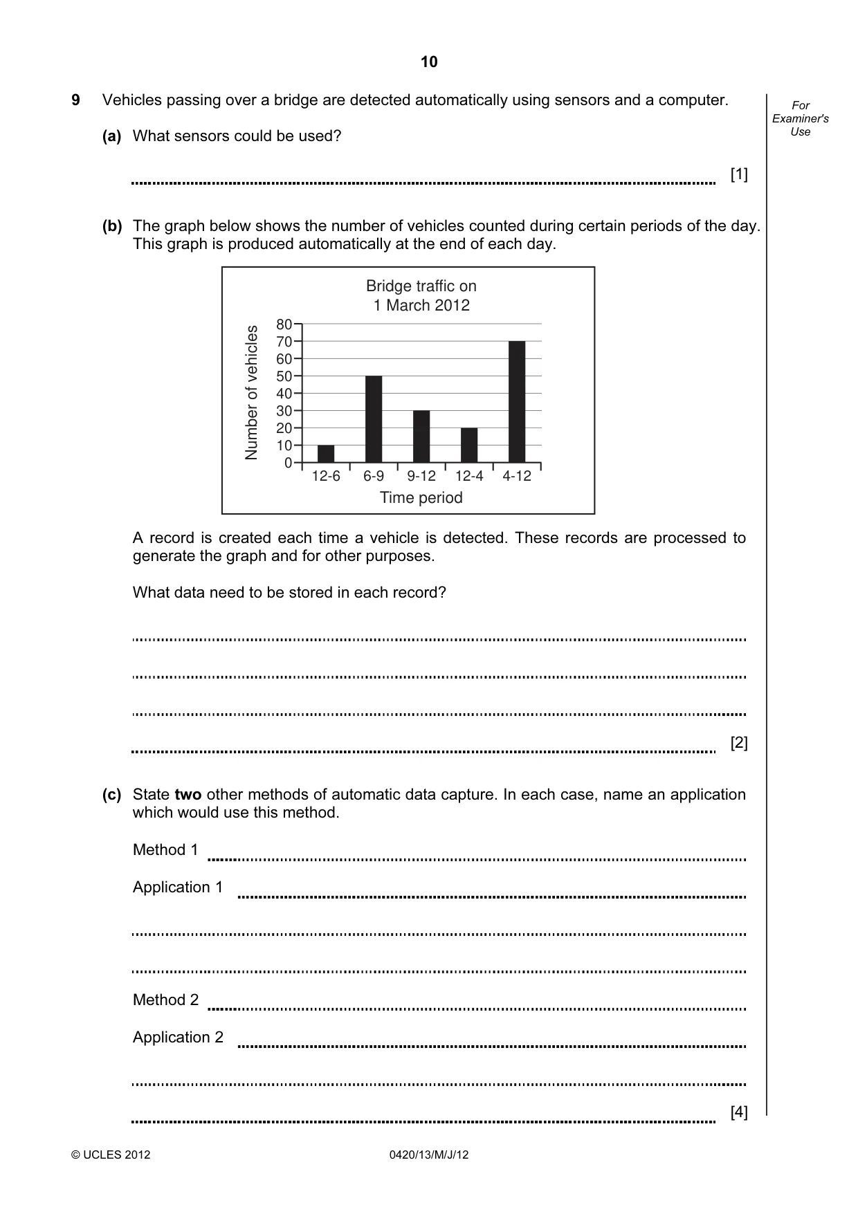 Cambridge IGCSE Computer Studies 0420 2012 May/June Paper 1 · Variant 3 question paper, page 10 of 24