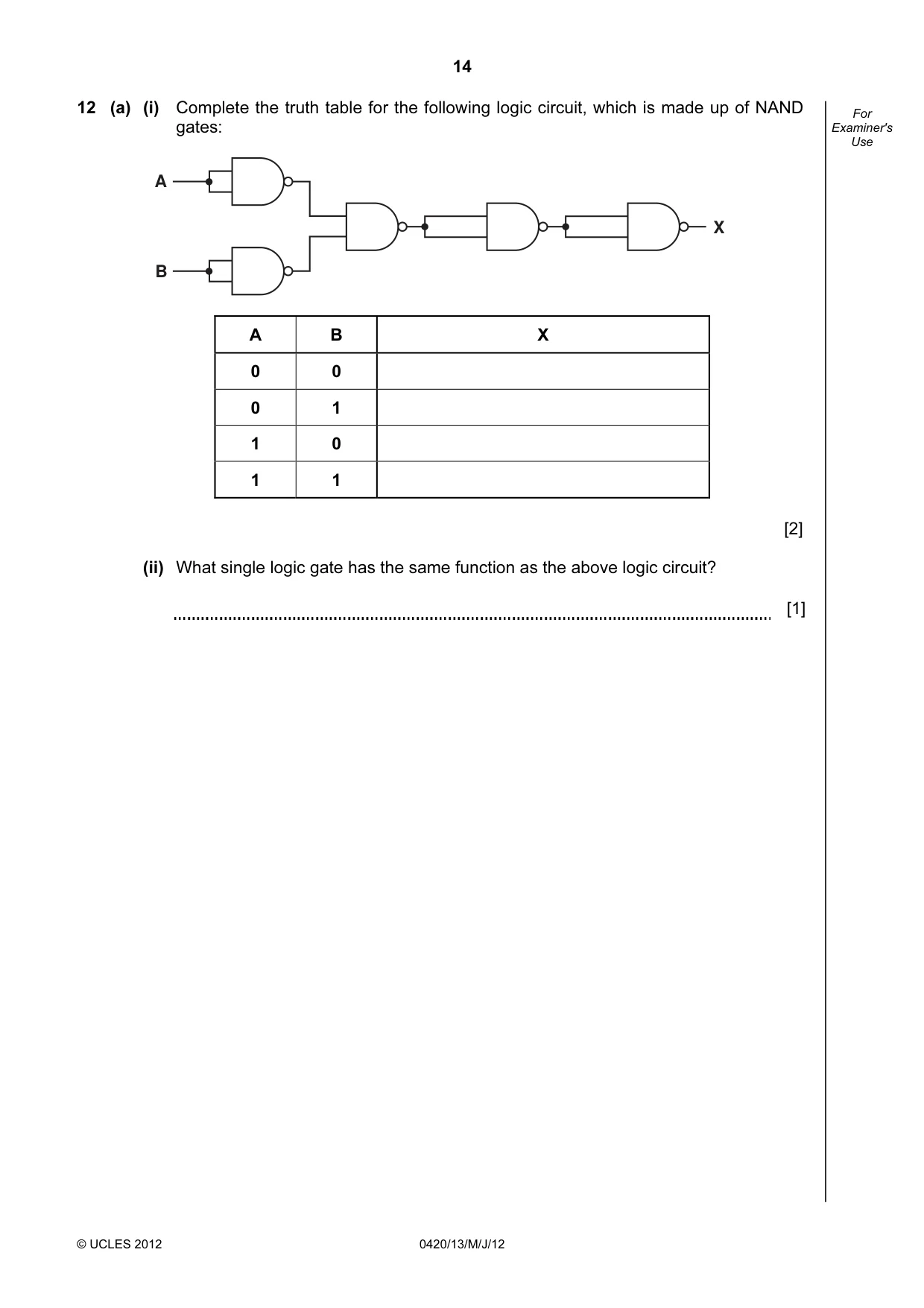 Cambridge IGCSE Computer Studies 0420 2012 May/June Paper 1 · Variant 3 question paper, page 14 of 24