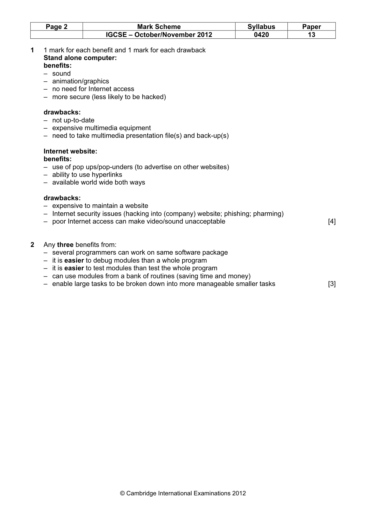 Mark scheme, page 2 of 12