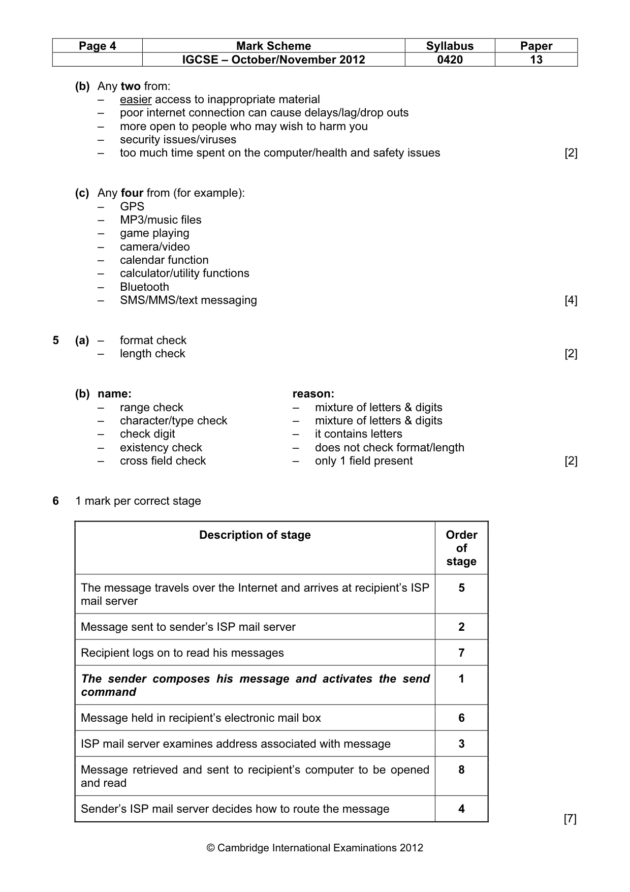 Mark scheme, page 4 of 12