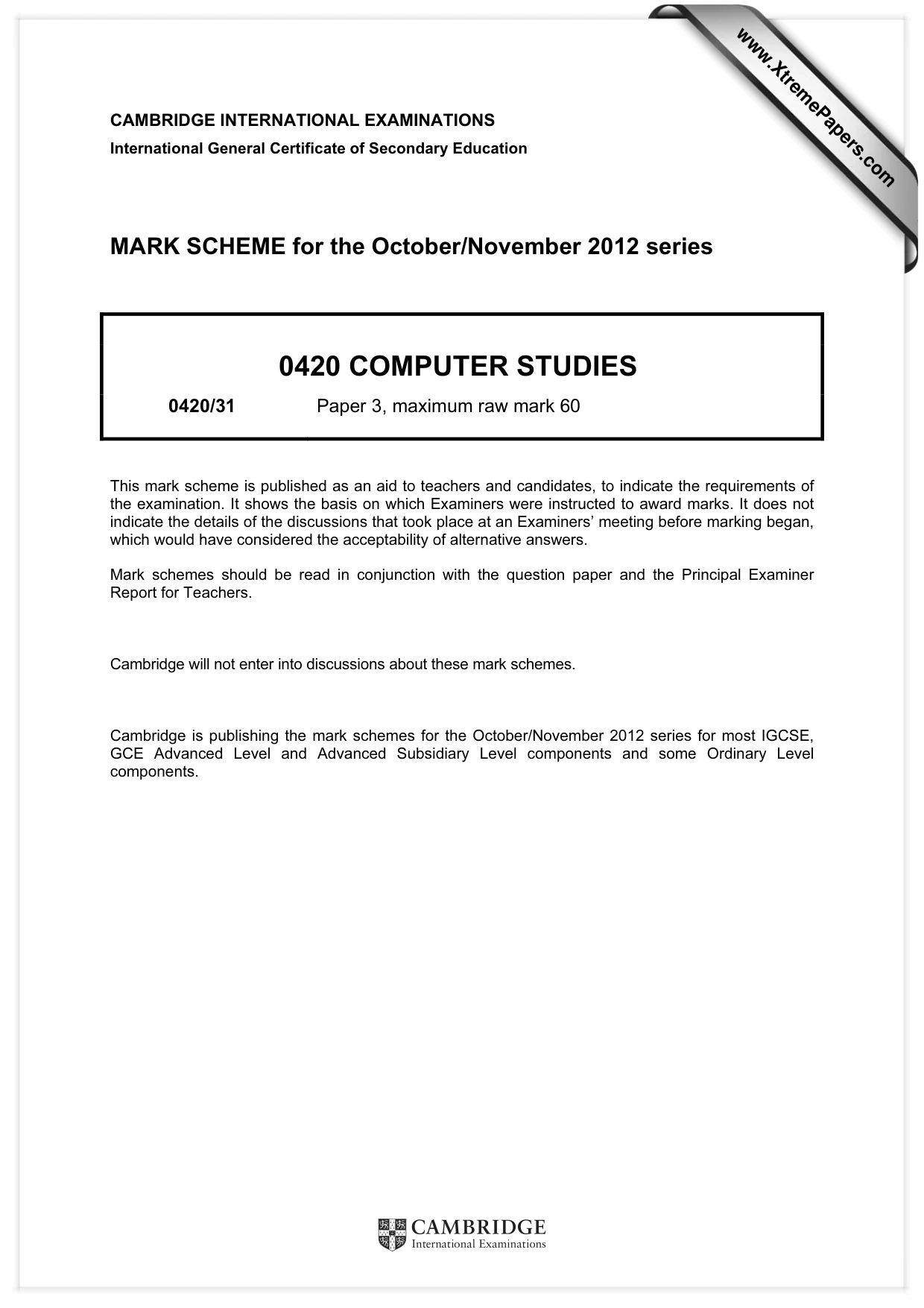 Mark scheme, page 1 of 6
