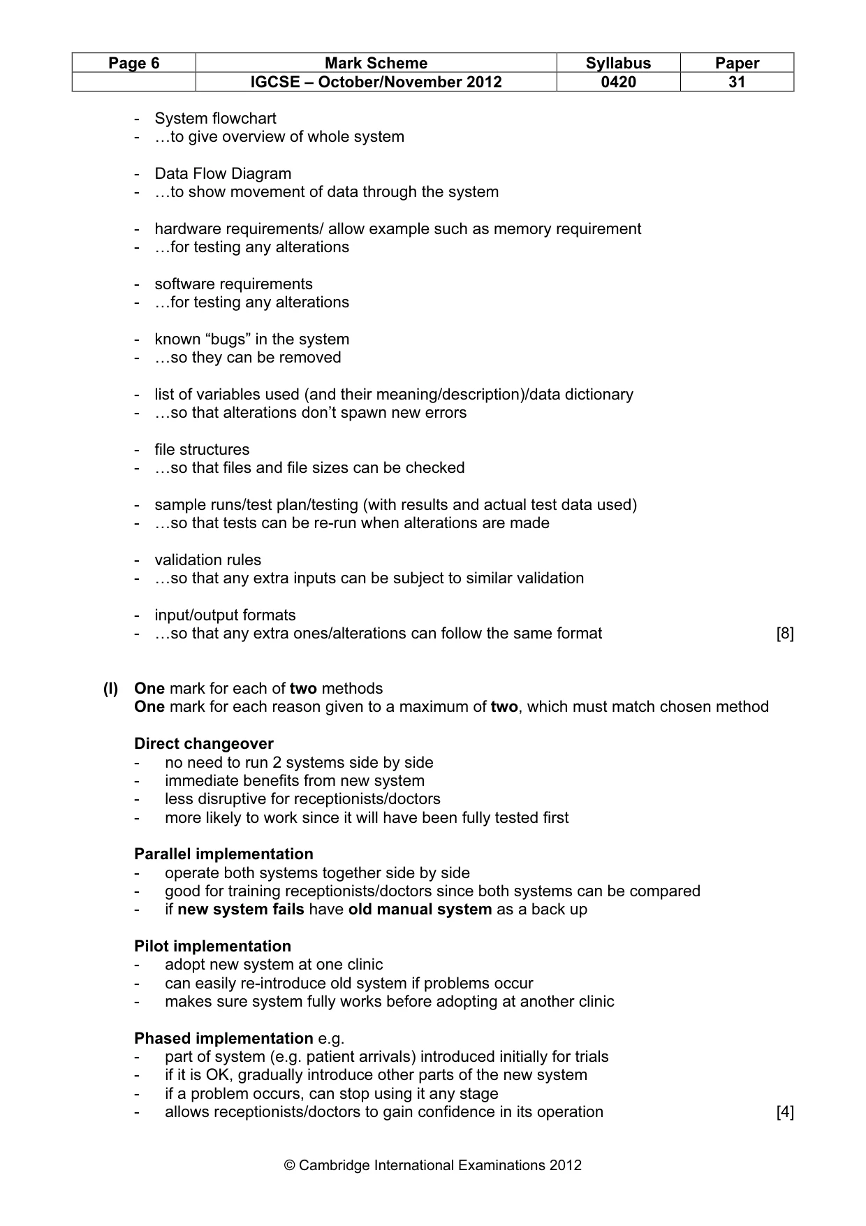 Mark scheme, page 6 of 6