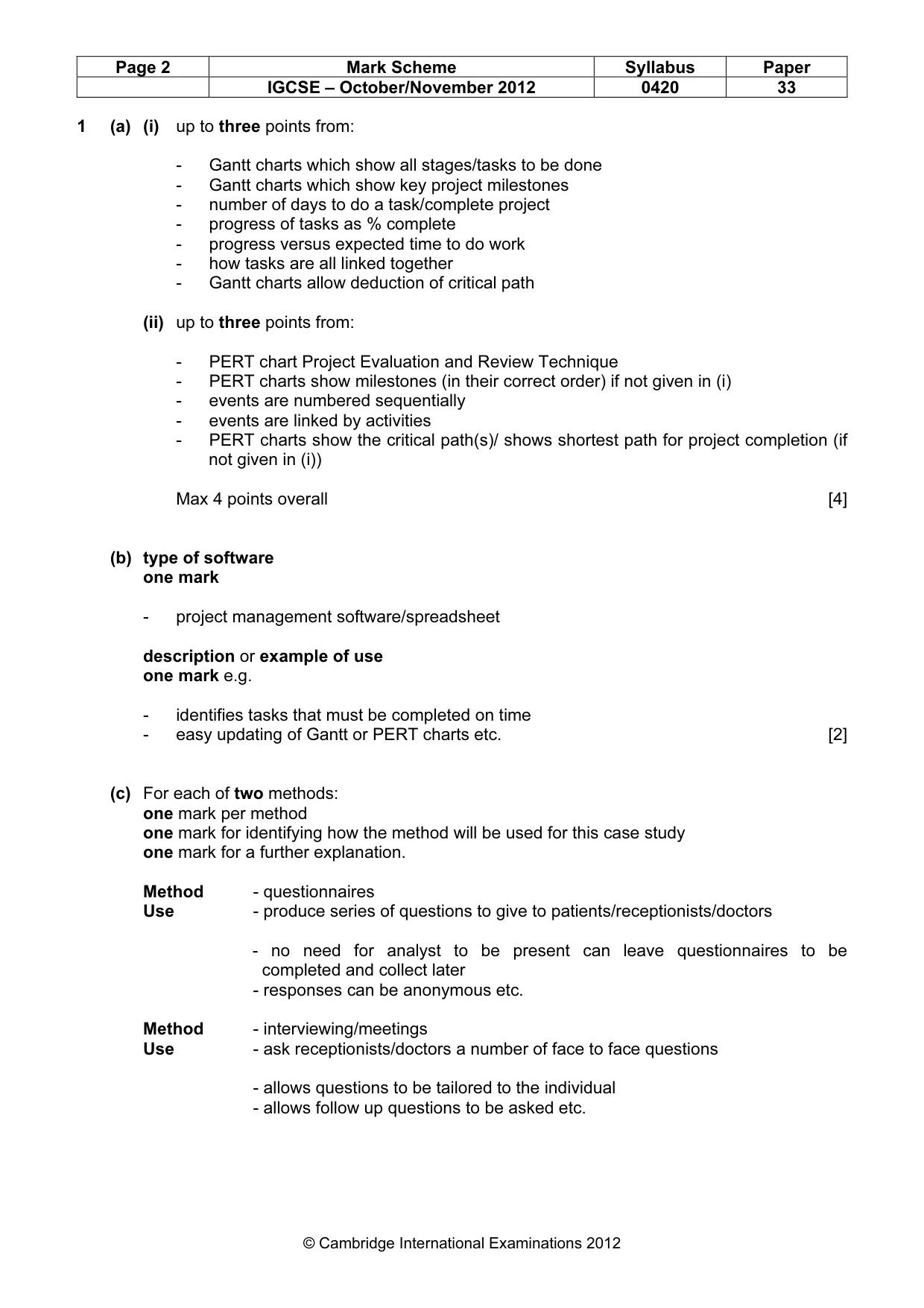 Mark scheme, page 2 of 6