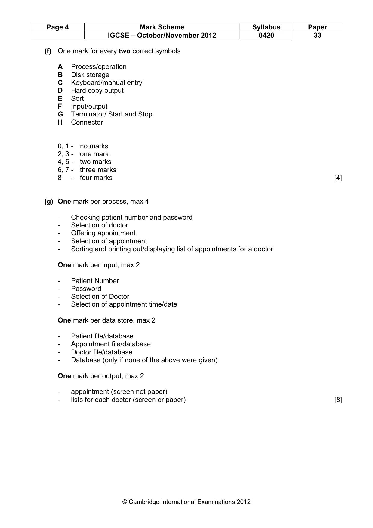 Mark scheme, page 4 of 6