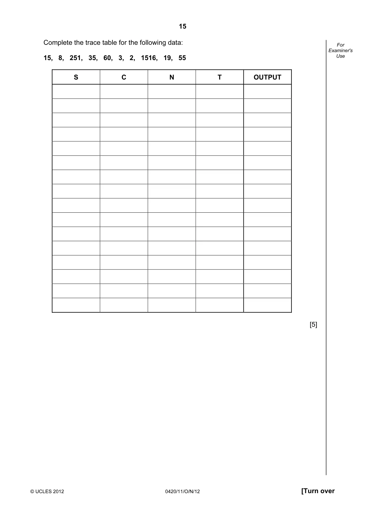 Cambridge IGCSE Computer Studies 0420 2012 Oct/Nov Paper 1 · Variant 1 question paper, page 15 of 20