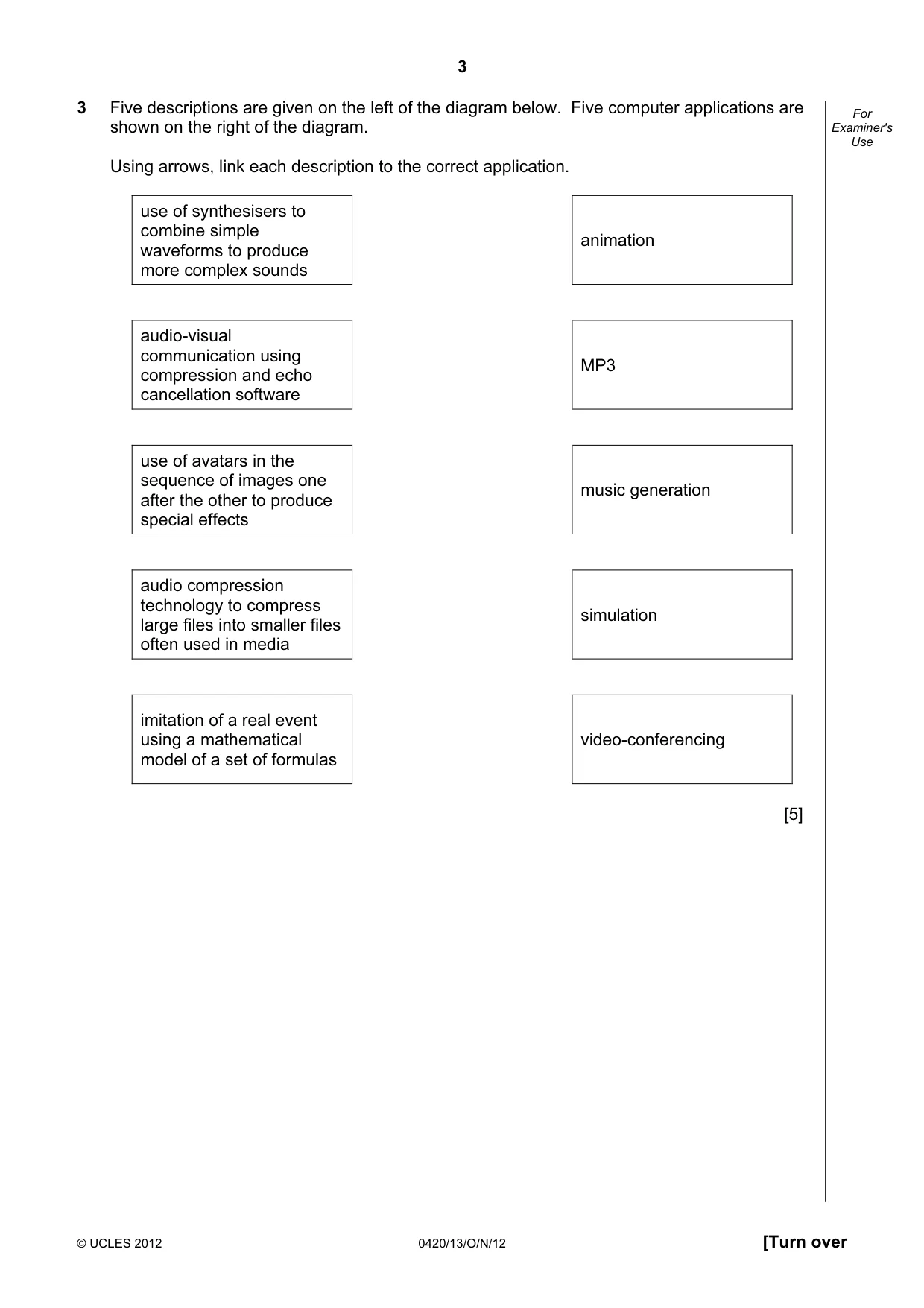 Cambridge IGCSE Computer Studies 0420 2012 Oct/Nov Paper 1 · Variant 3 question paper, page 3 of 20