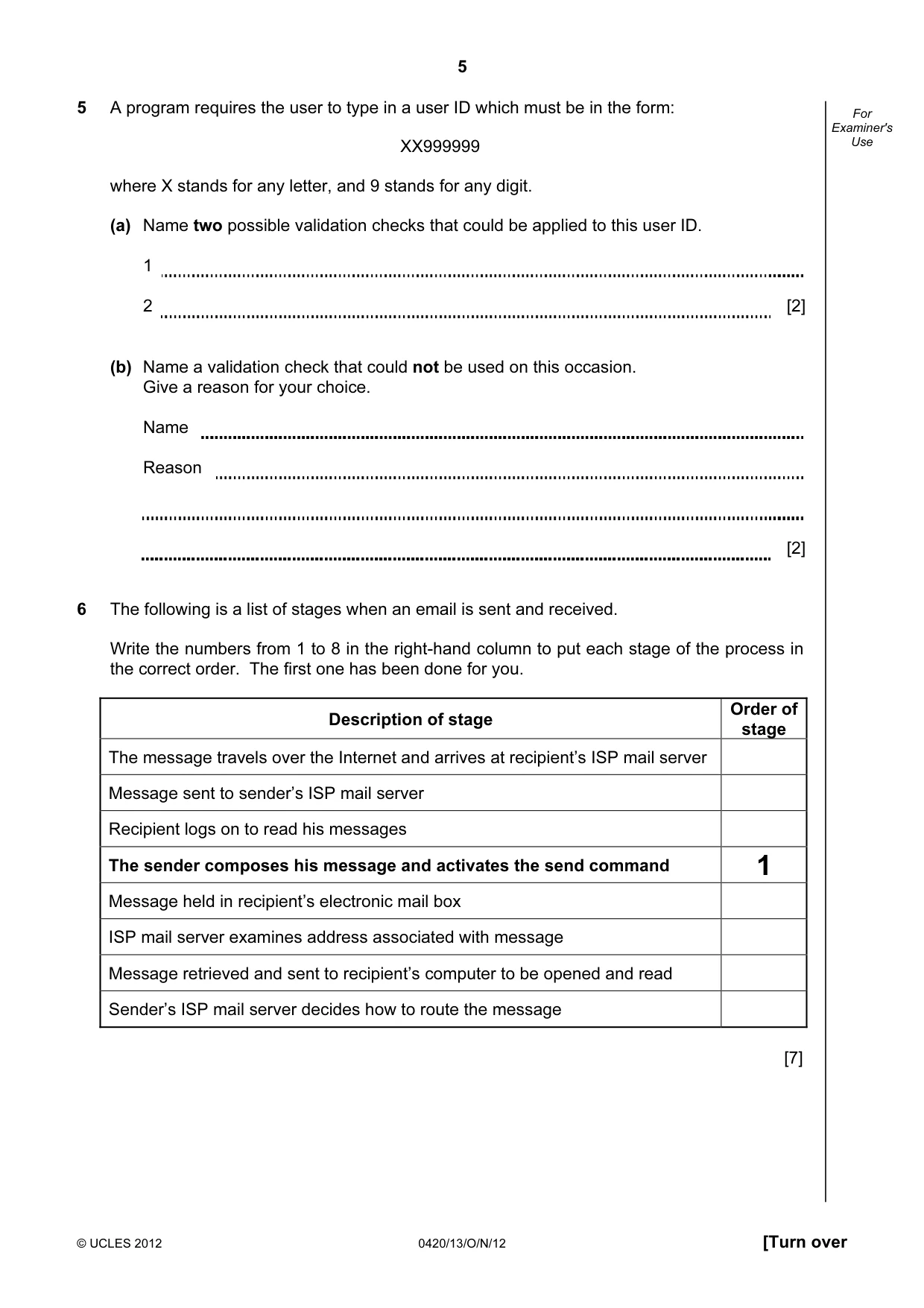 Cambridge IGCSE Computer Studies 0420 2012 Oct/Nov Paper 1 · Variant 3 question paper, page 5 of 20