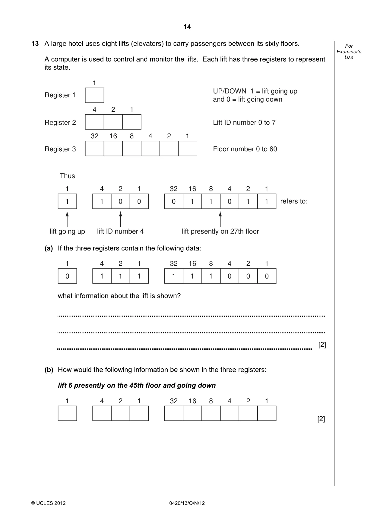 Cambridge IGCSE Computer Studies 0420 2012 Oct/Nov Paper 1 · Variant 3 question paper, page 14 of 20