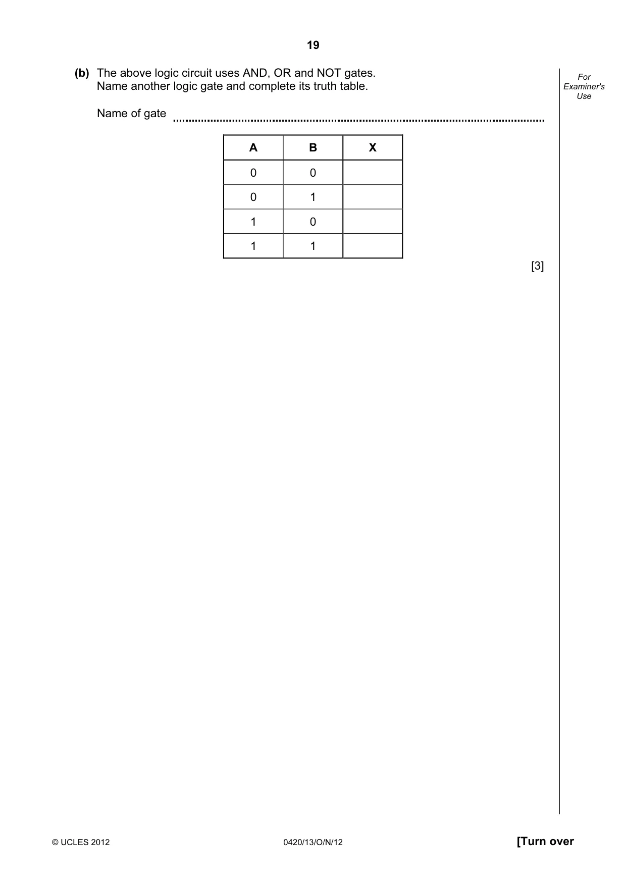 Cambridge IGCSE Computer Studies 0420 2012 Oct/Nov Paper 1 · Variant 3 question paper, page 19 of 20