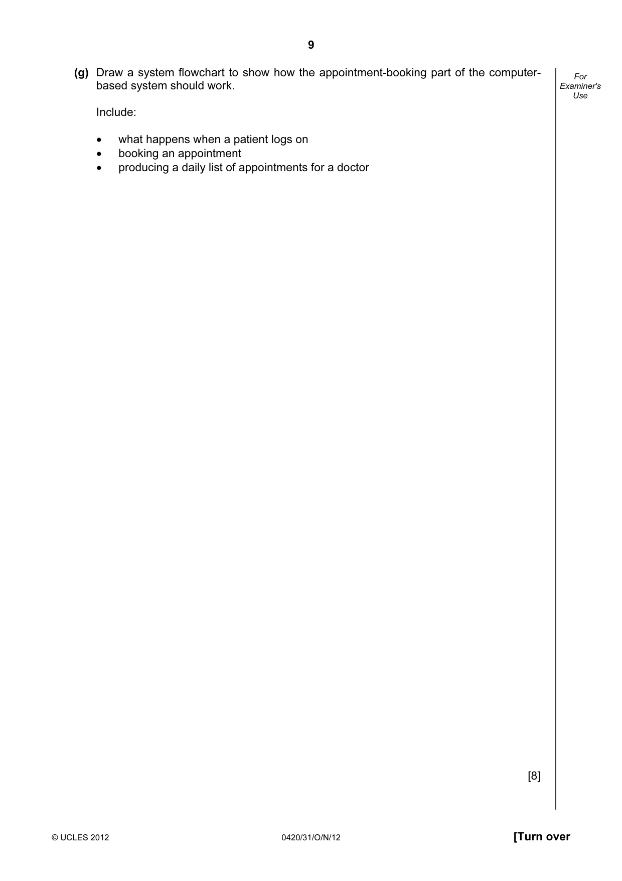 Cambridge IGCSE Computer Studies 0420 2012 Oct/Nov Paper 3 · Variant 1 question paper, page 9 of 12