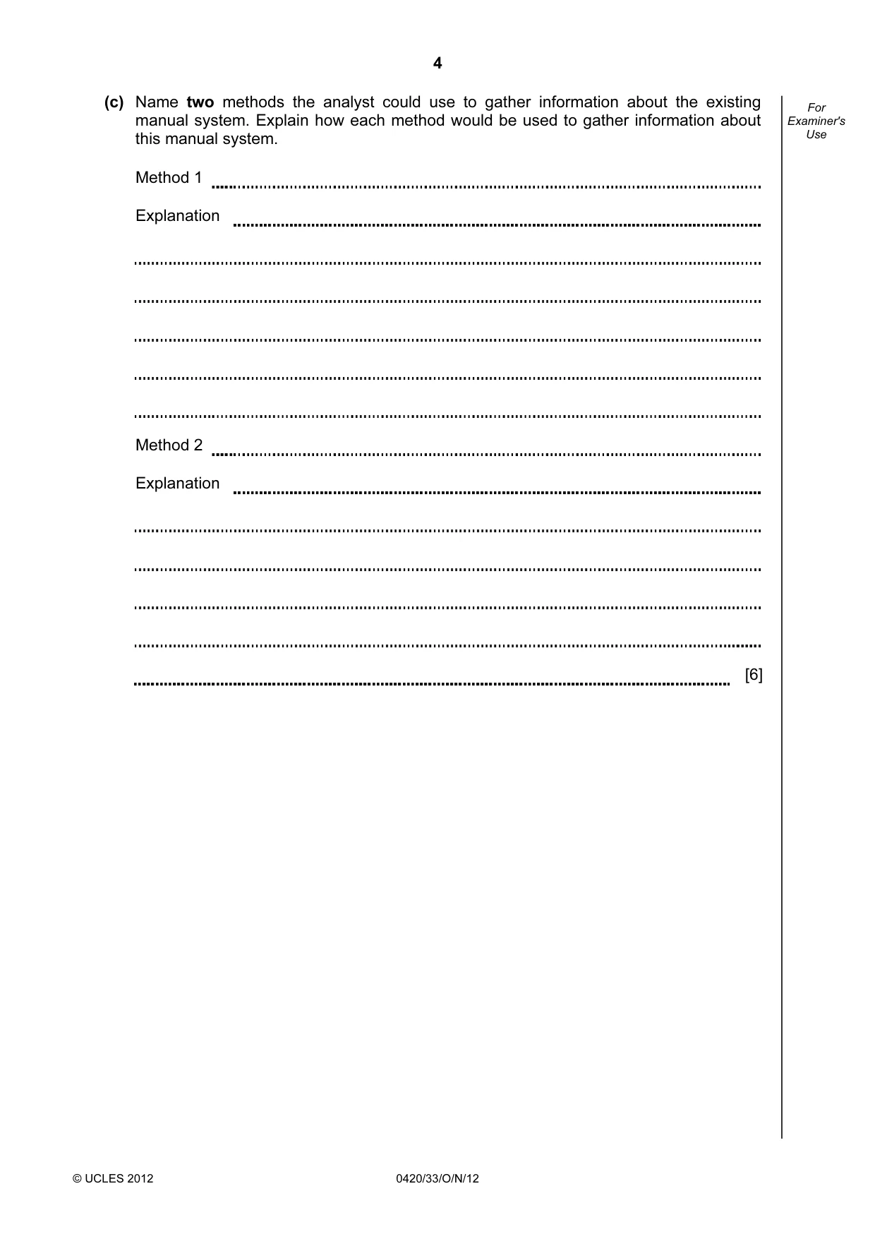 Cambridge IGCSE Computer Studies 0420 2012 Oct/Nov Paper 3 · Variant 3 question paper, page 4 of 12