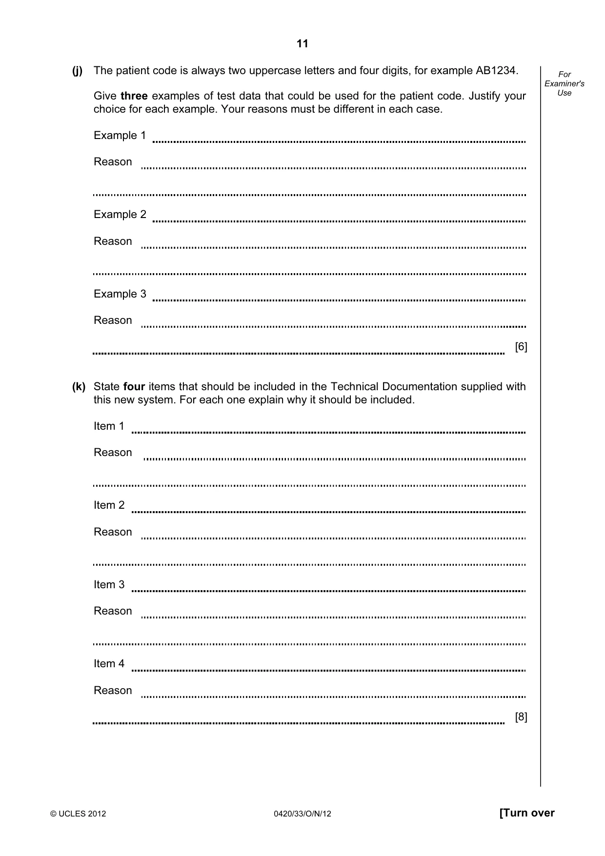 Cambridge IGCSE Computer Studies 0420 2012 Oct/Nov Paper 3 · Variant 3 question paper, page 11 of 12