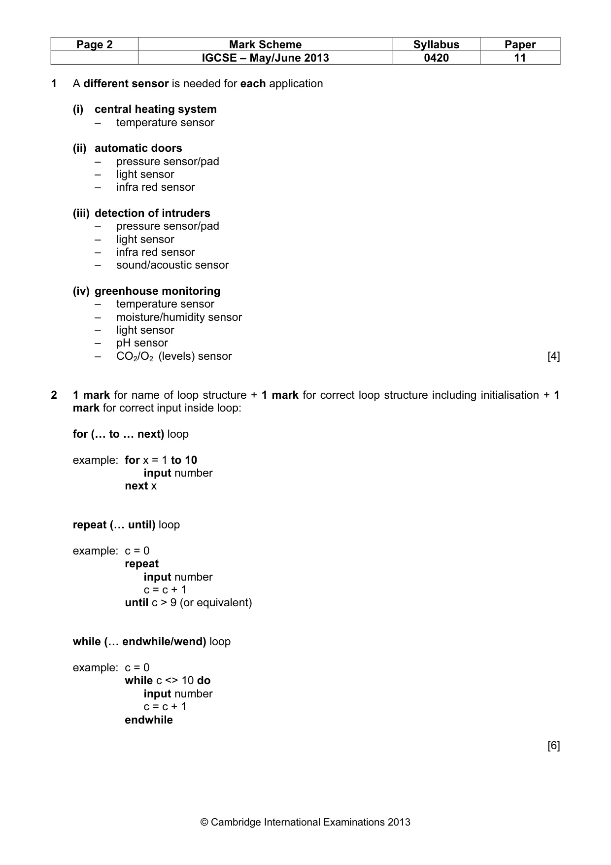 Mark scheme, page 2 of 12