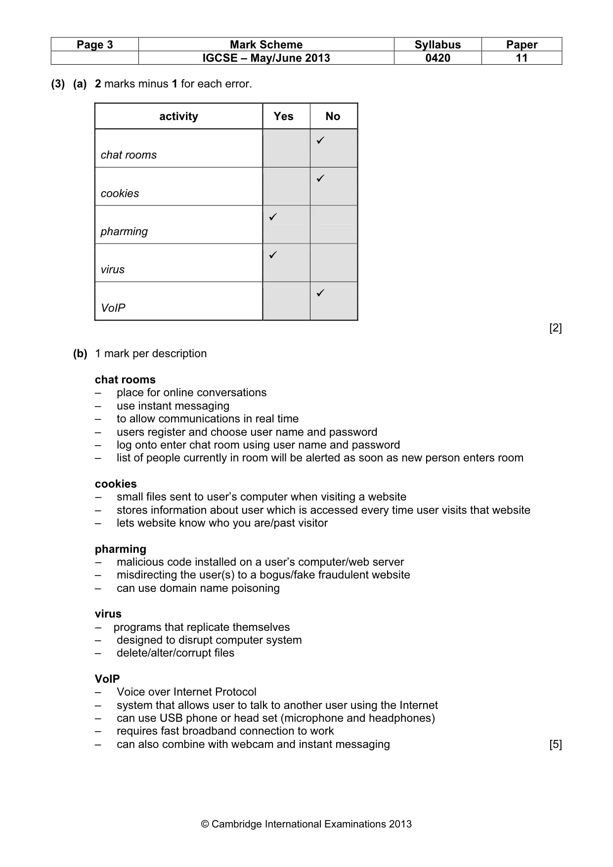Mark scheme, page 3 of 12
