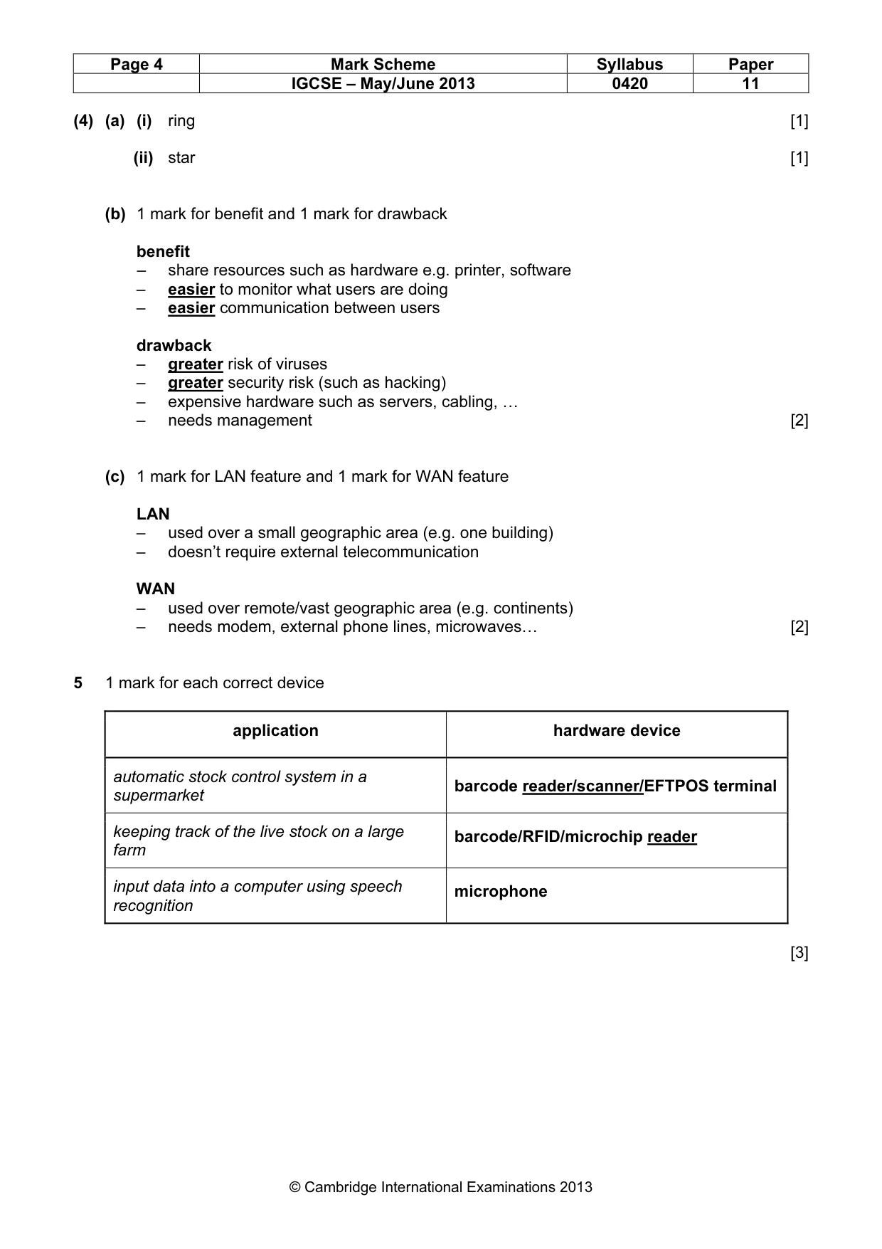 Mark scheme, page 4 of 12