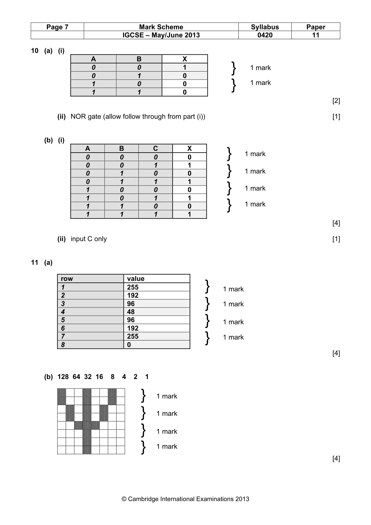 Mark scheme, page 7 of 12