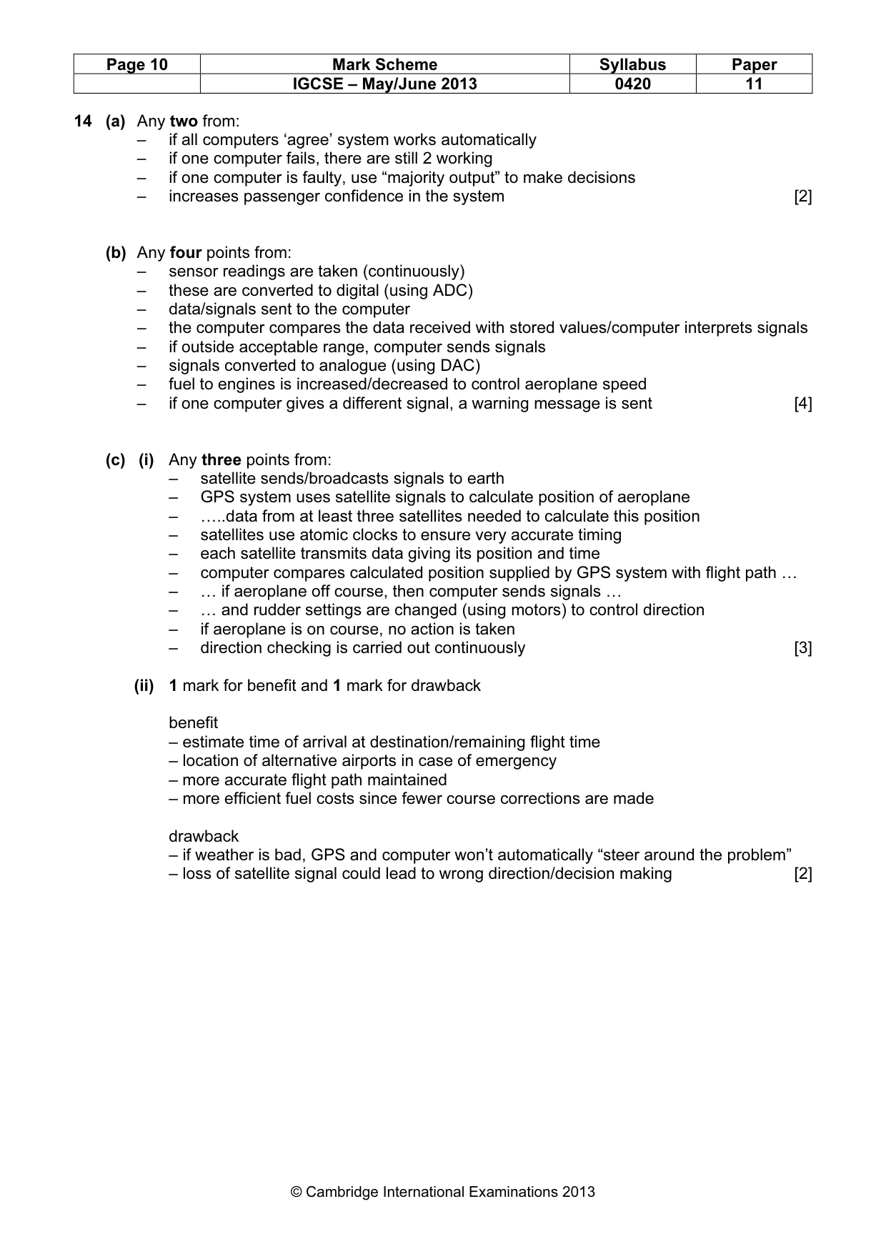 Mark scheme, page 10 of 12