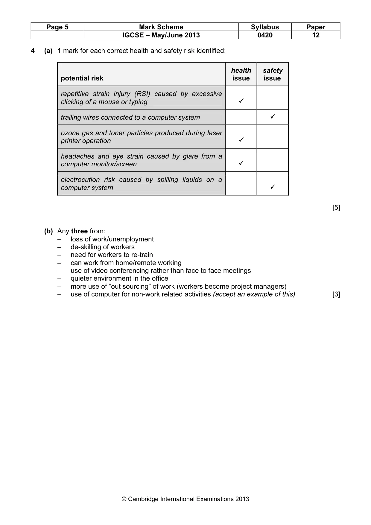 Mark scheme, page 5 of 17