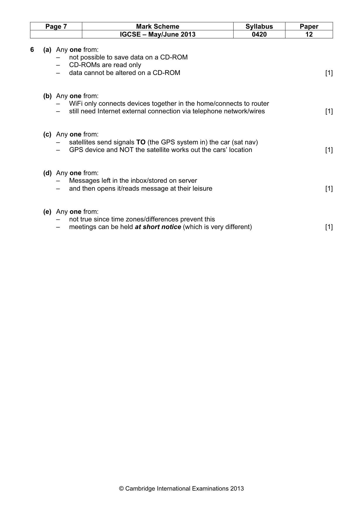 Mark scheme, page 7 of 17