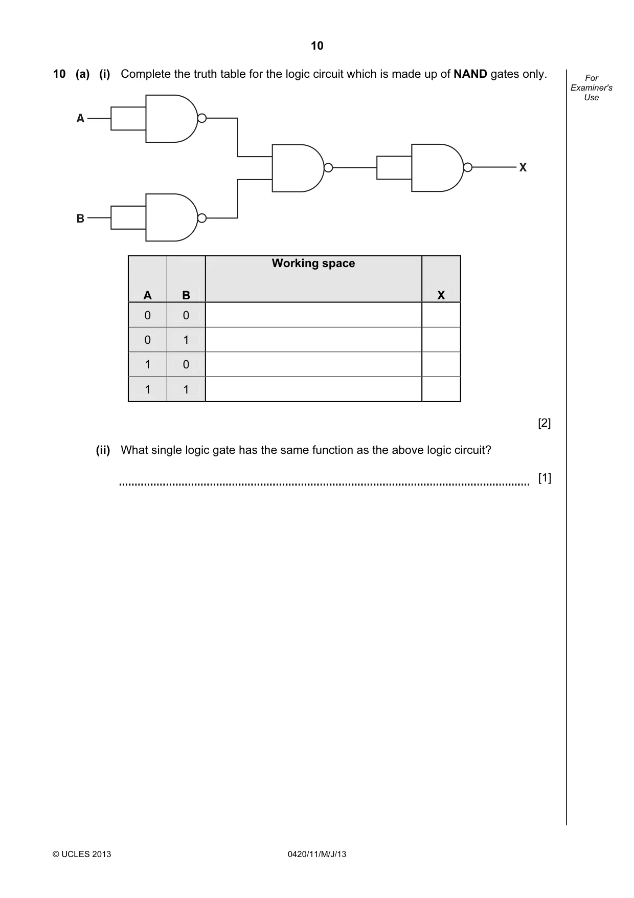 Cambridge IGCSE Computer Studies 0420 2013 May/June Paper 1 · Variant 1 question paper, page 10 of 20