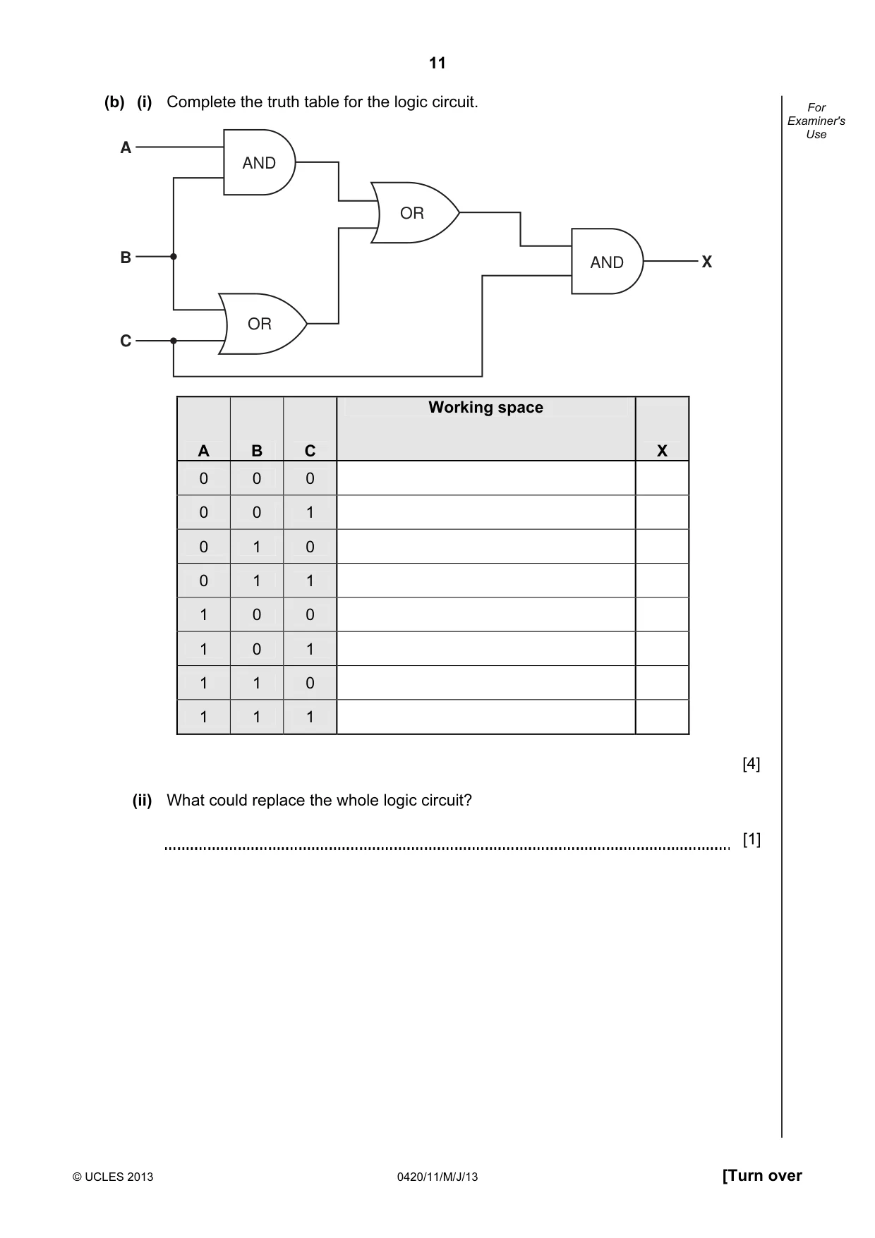 Cambridge IGCSE Computer Studies 0420 2013 May/June Paper 1 · Variant 1 question paper, page 11 of 20