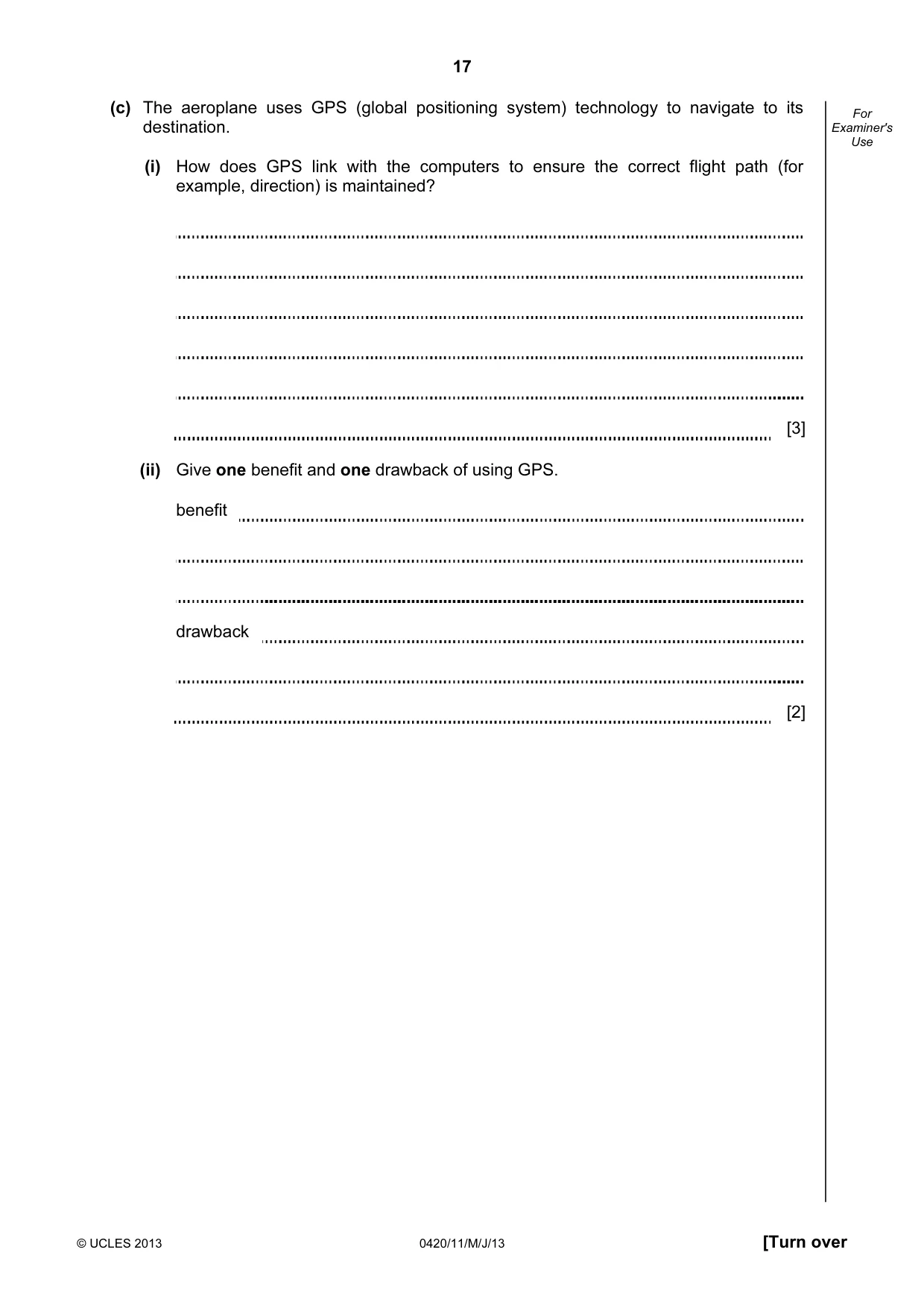 Cambridge IGCSE Computer Studies 0420 2013 May/June Paper 1 · Variant 1 question paper, page 17 of 20