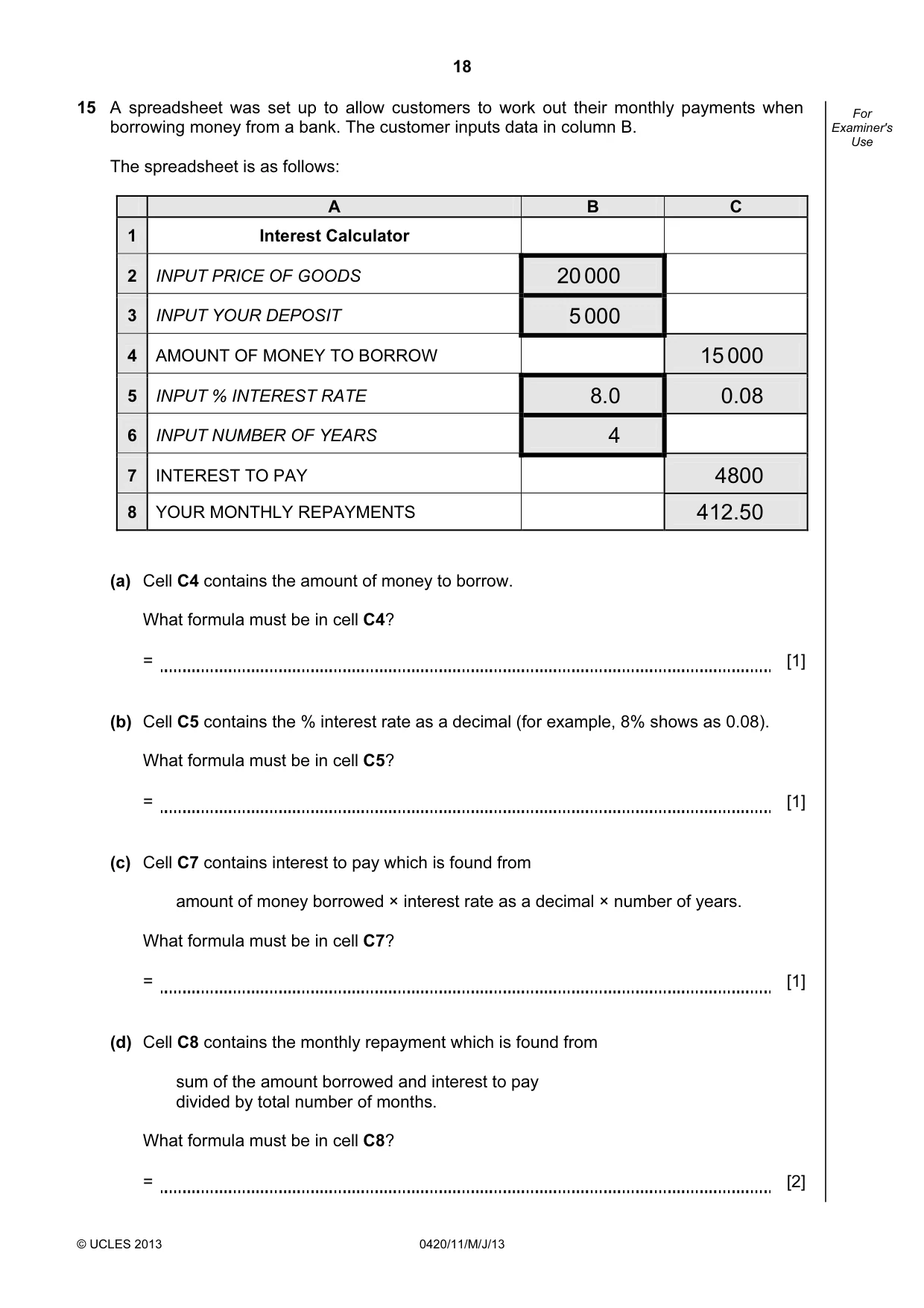 Cambridge IGCSE Computer Studies 0420 2013 May/June Paper 1 · Variant 1 question paper, page 18 of 20